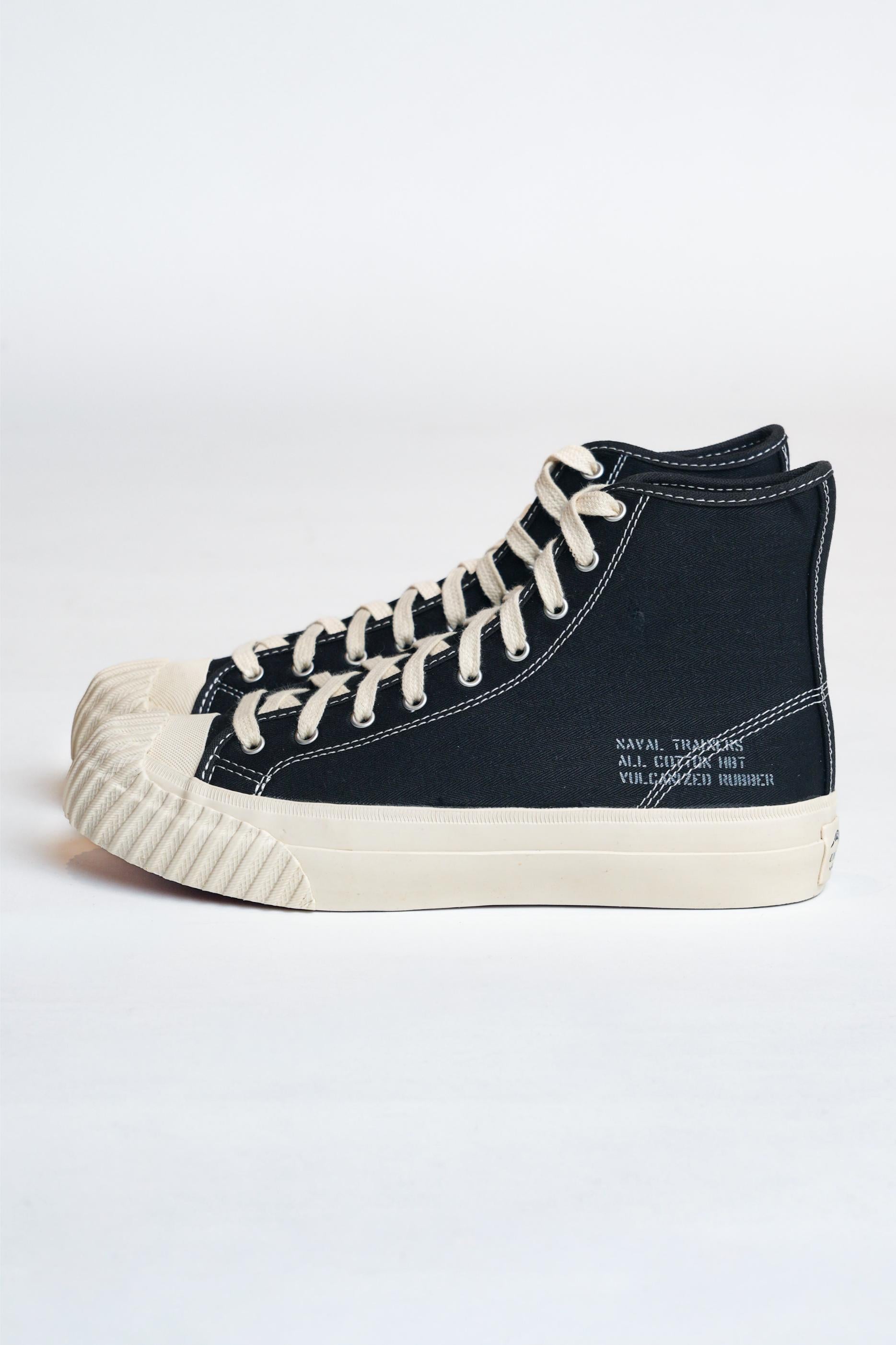 NAVAL TRAINERS HI TOP - BLACK HBT