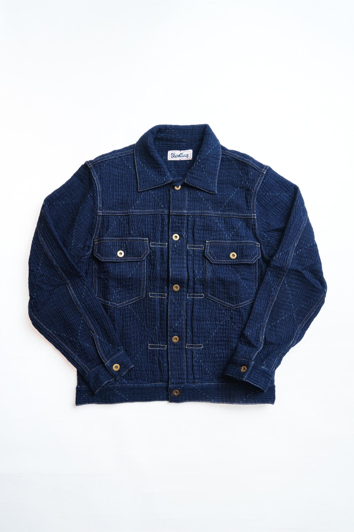 Heavy Sashiko Classic Type-2 Dark Jacket - INDIGO