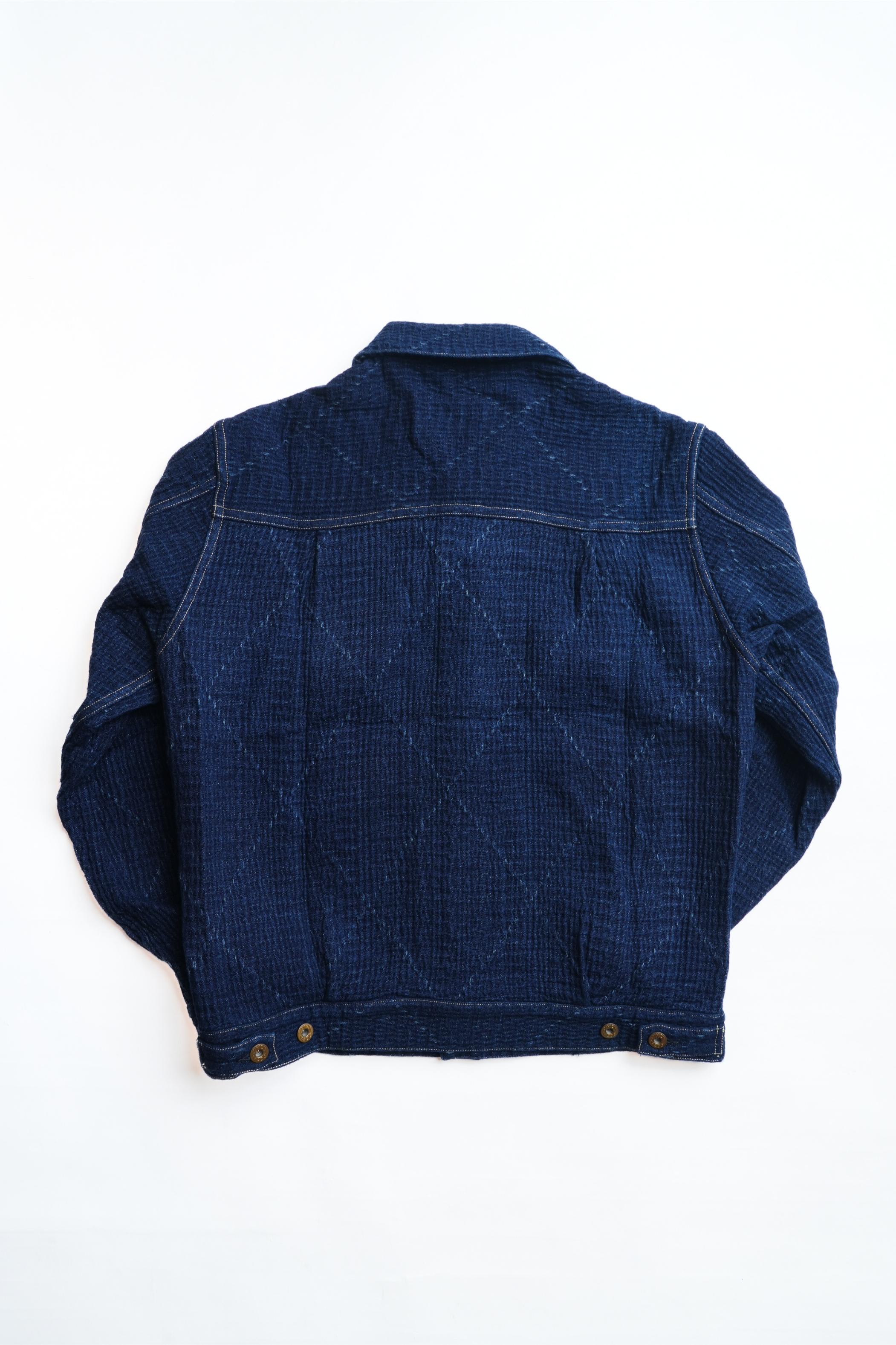 Heavy Sashiko Classic Type-2 Dark Jacket - INDIGO