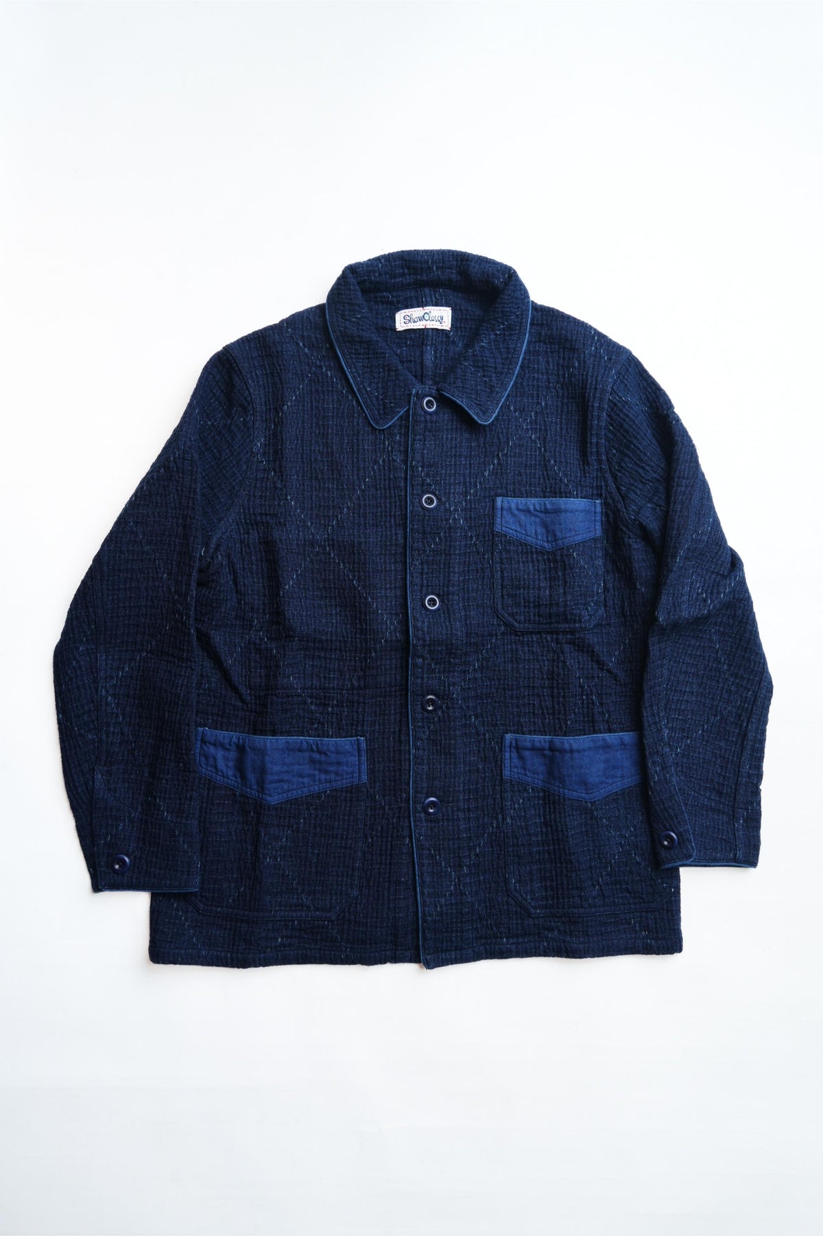 Heavy Sashiko Classic French Dark Jacket - INDIGO