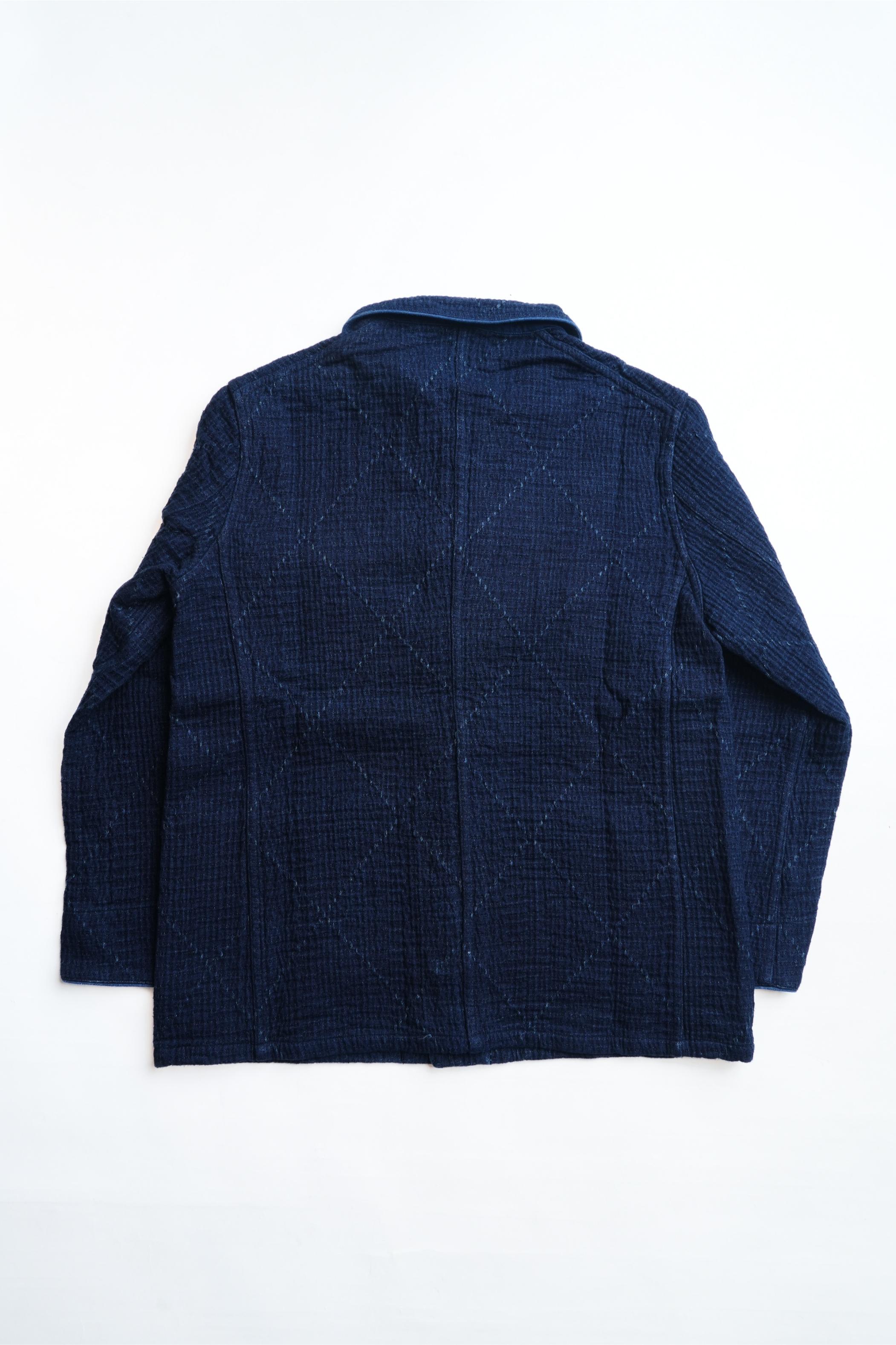 Heavy Sashiko Classic French Dark Jacket - INDIGO