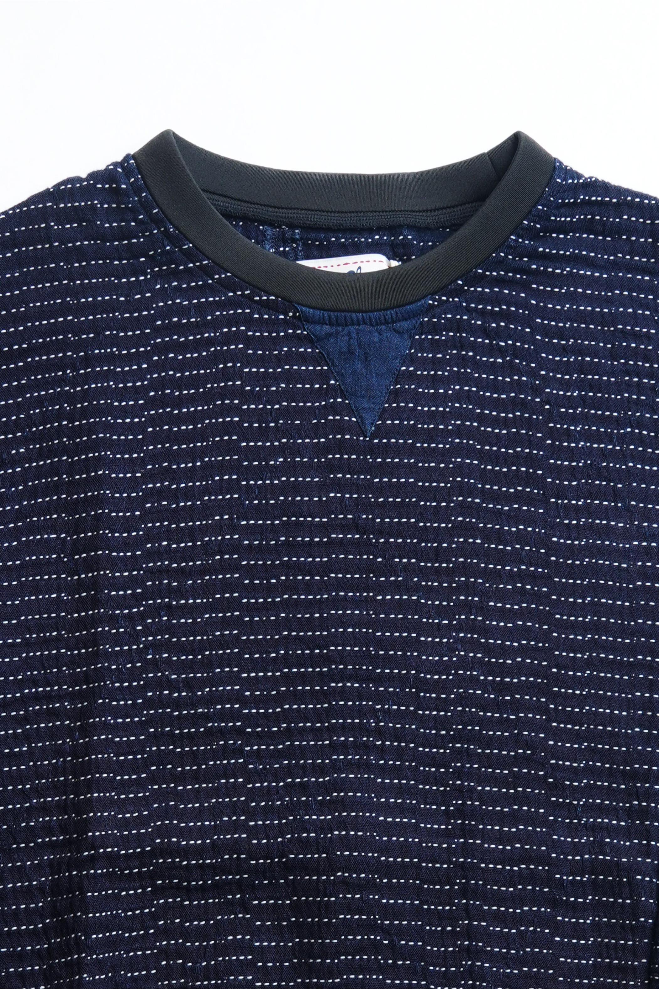 Lightweight Sashiko Anti-war Sweater - INDIGO