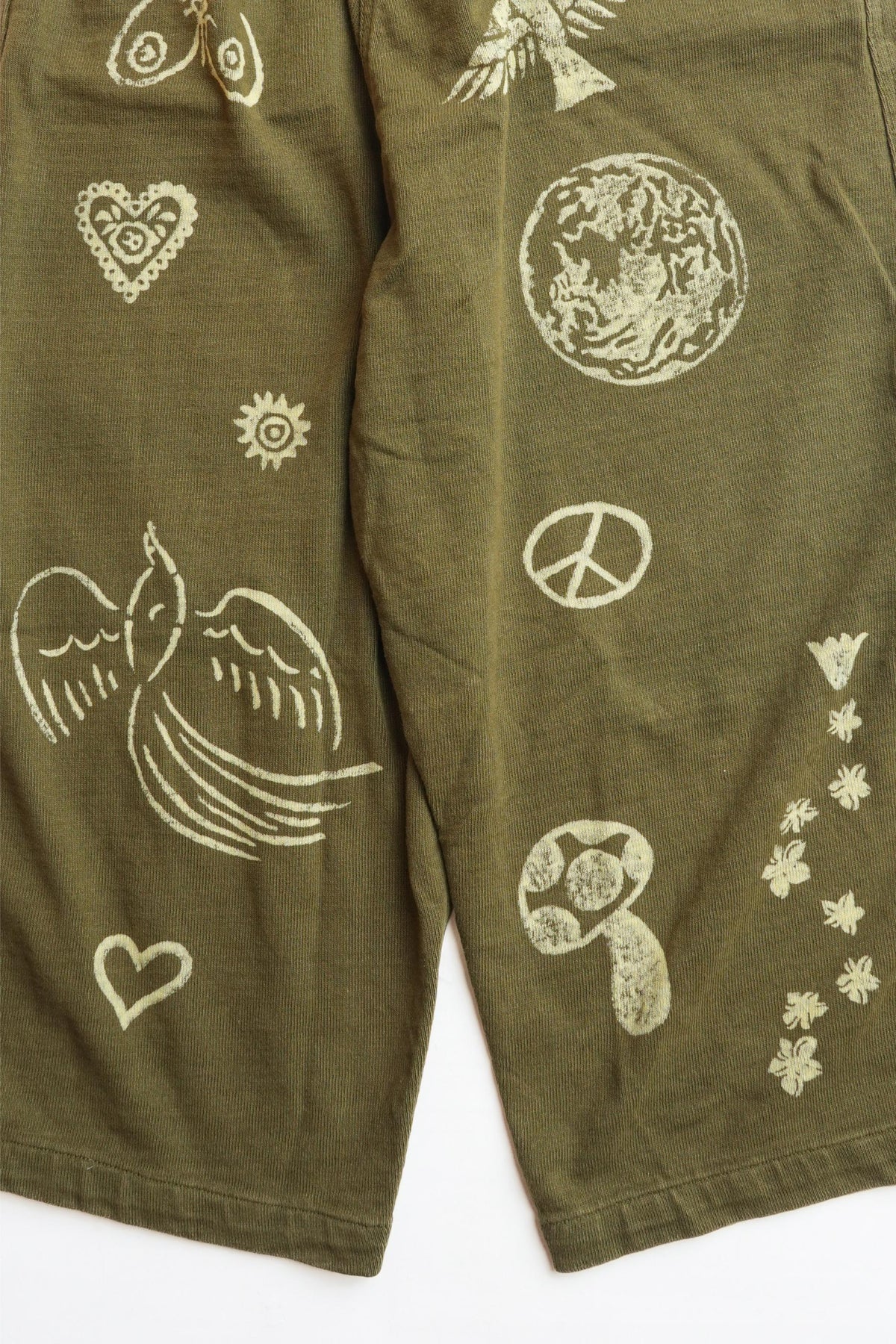 DOODLE BALLOON PANT - MUSTARD GREEN