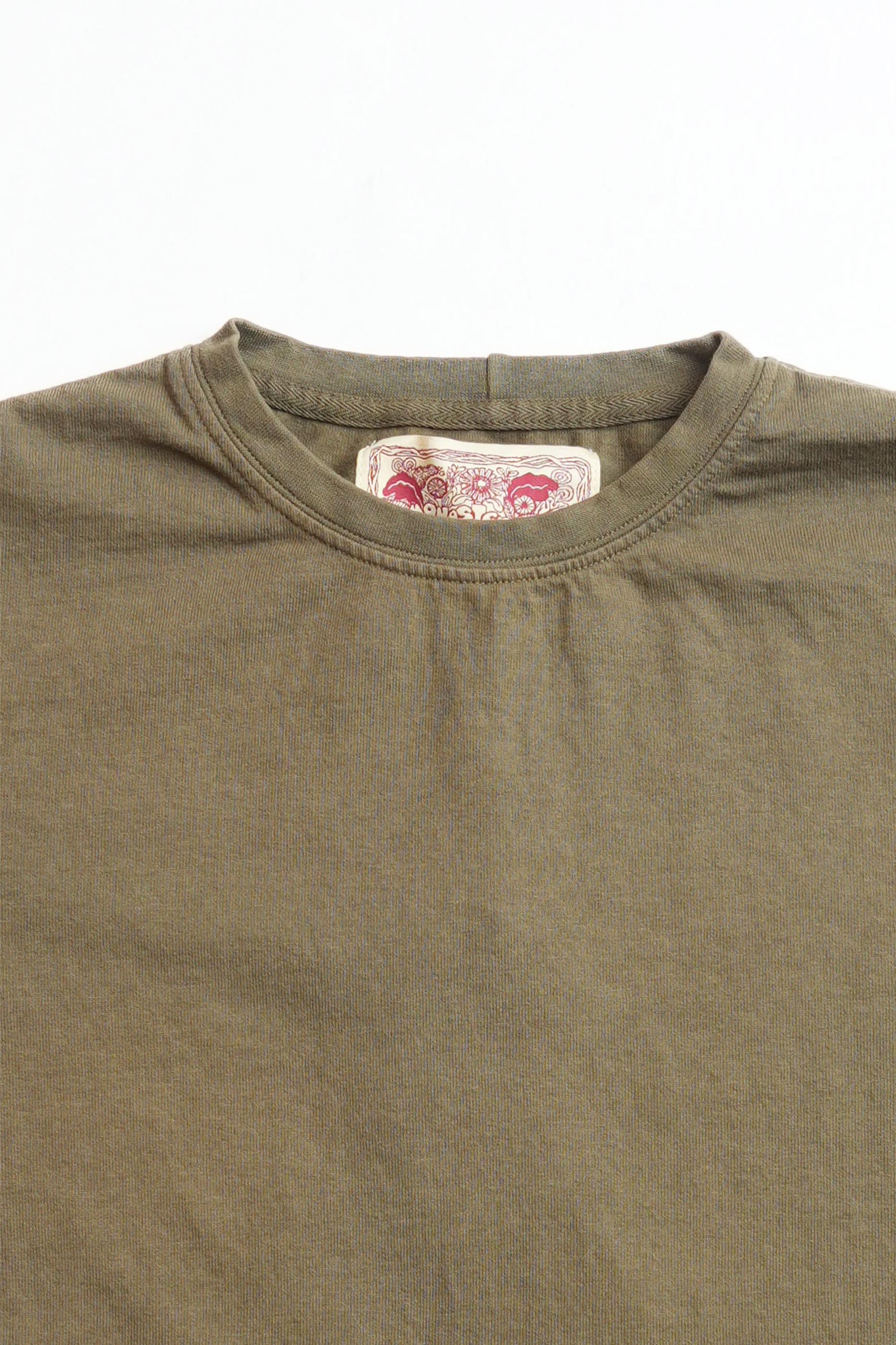 ON THE FARM RAW HEM TEE - SWAMP