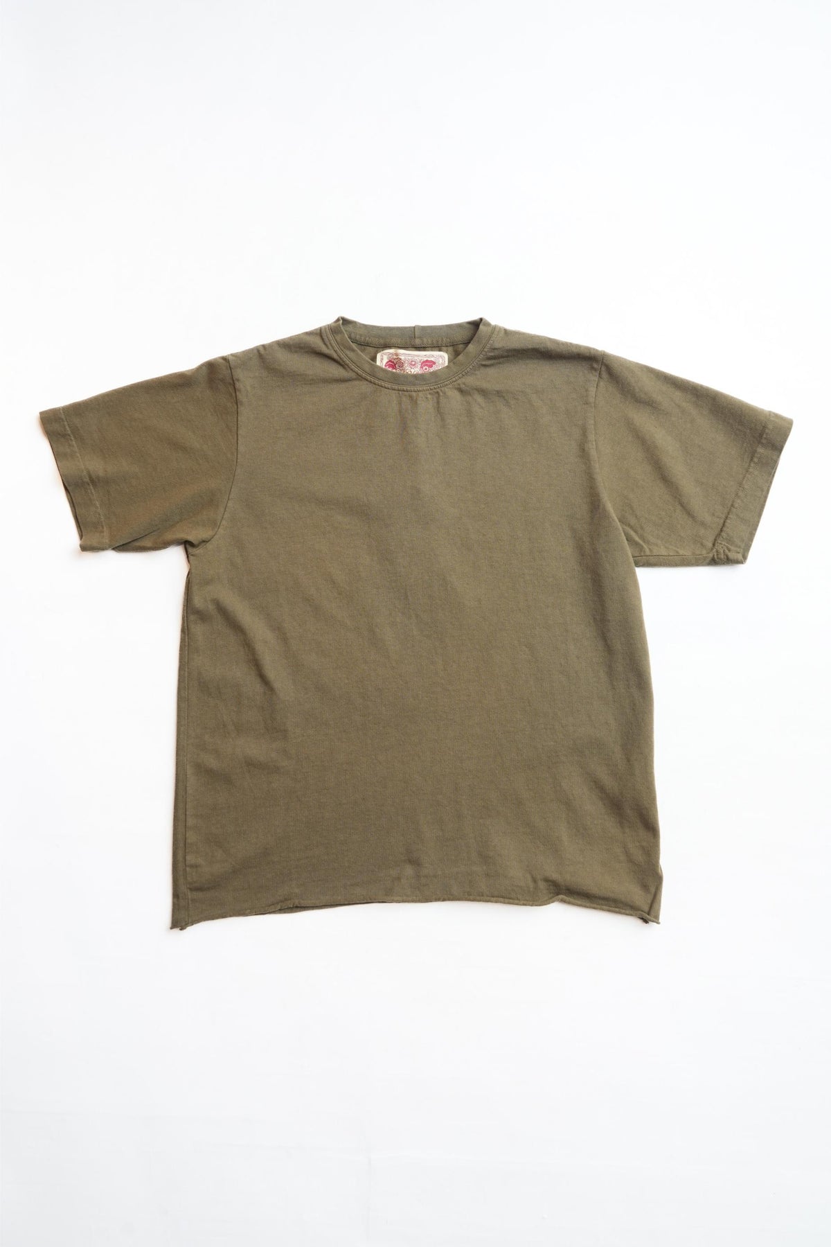 ON THE FARM RAW HEM TEE - SWAMP