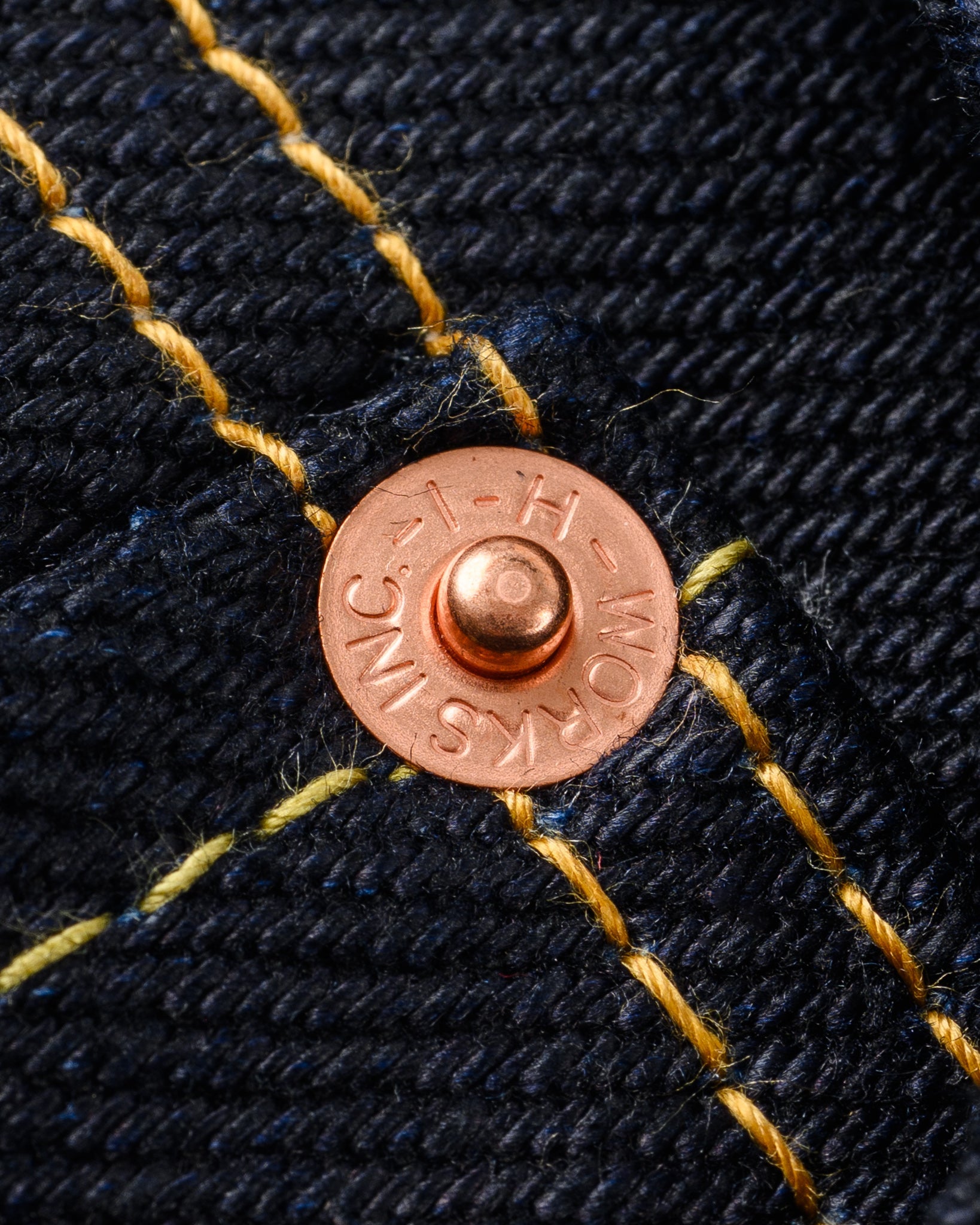 IH-666-XHSib 25OZ SELVEDGE DENIM SLIM STRAIGHT CUT JEANS - INDIGO/BLACK