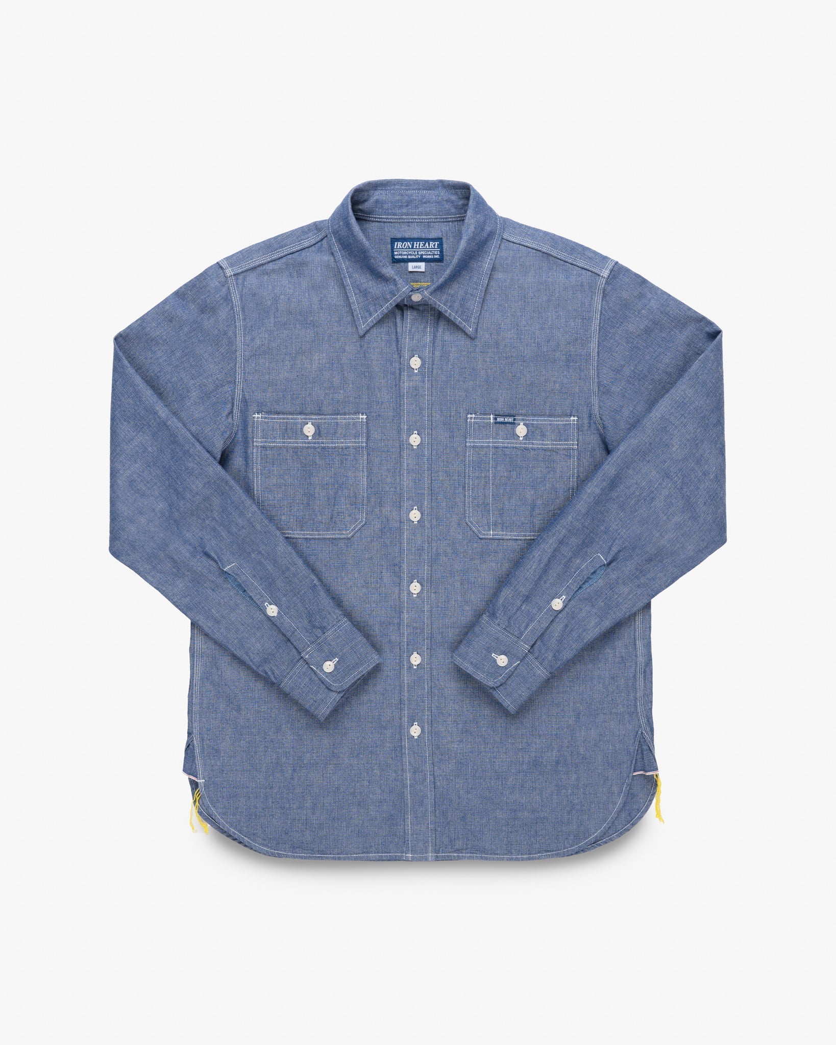 IHSH-21-IND 10OZ SELVEDGE CHAMBRAY WORK SHIRT - BLUE