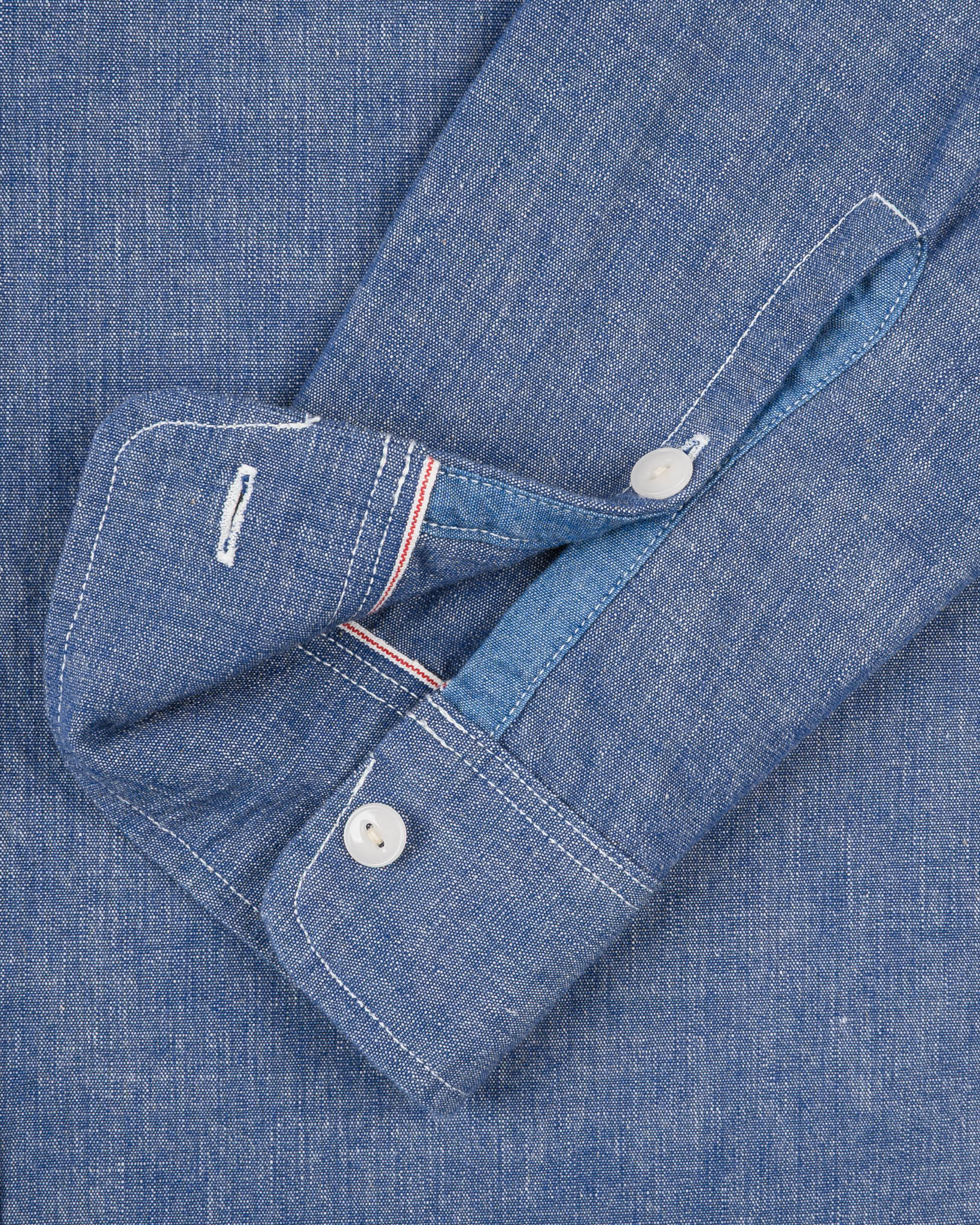 IHSH-21-IND 10OZ SELVEDGE CHAMBRAY WORK SHIRT - BLUE