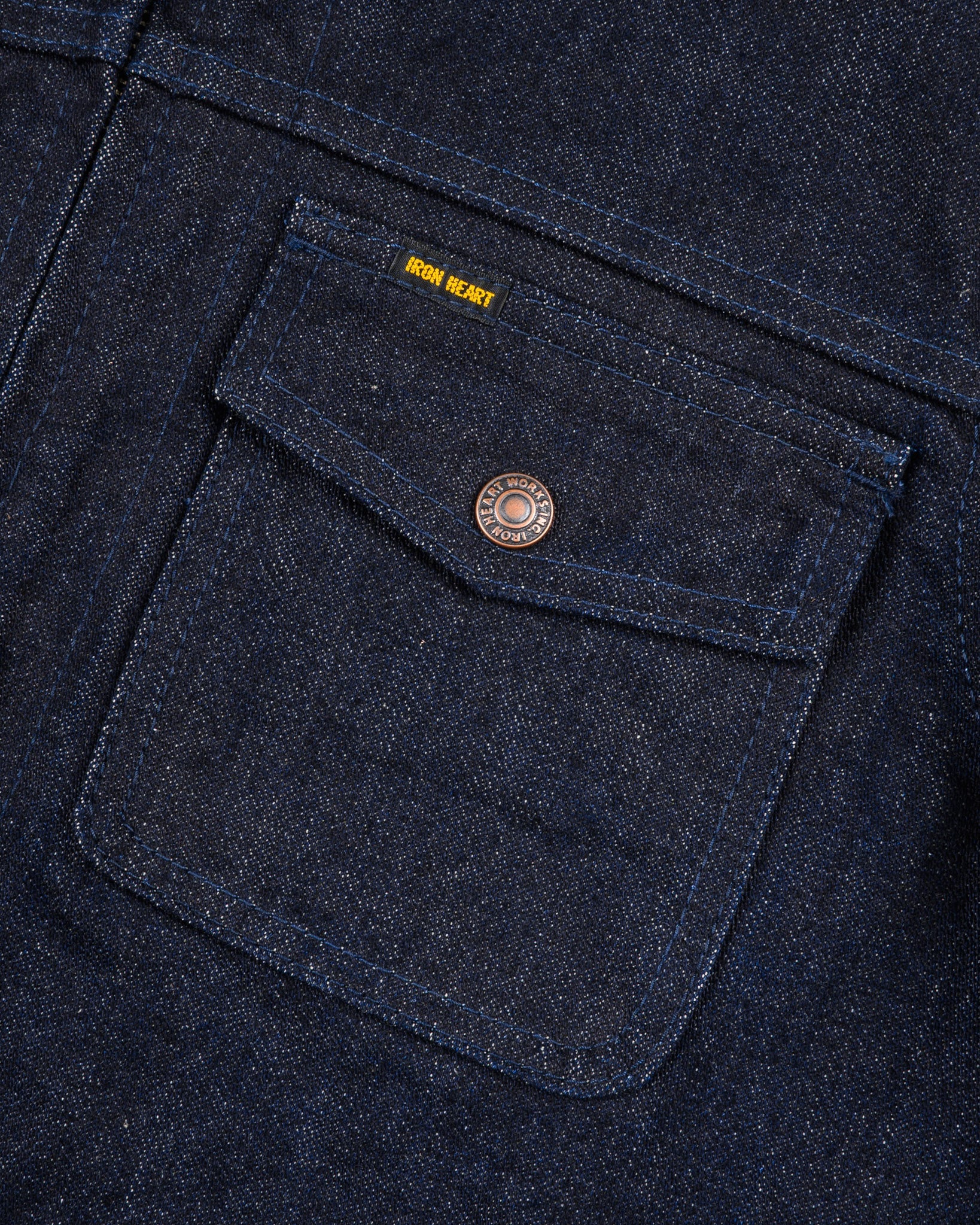 IHJ-122-IND 14oz BROKEN TWILL SELVEDGE DENIM WORK JACKET - INDIGO