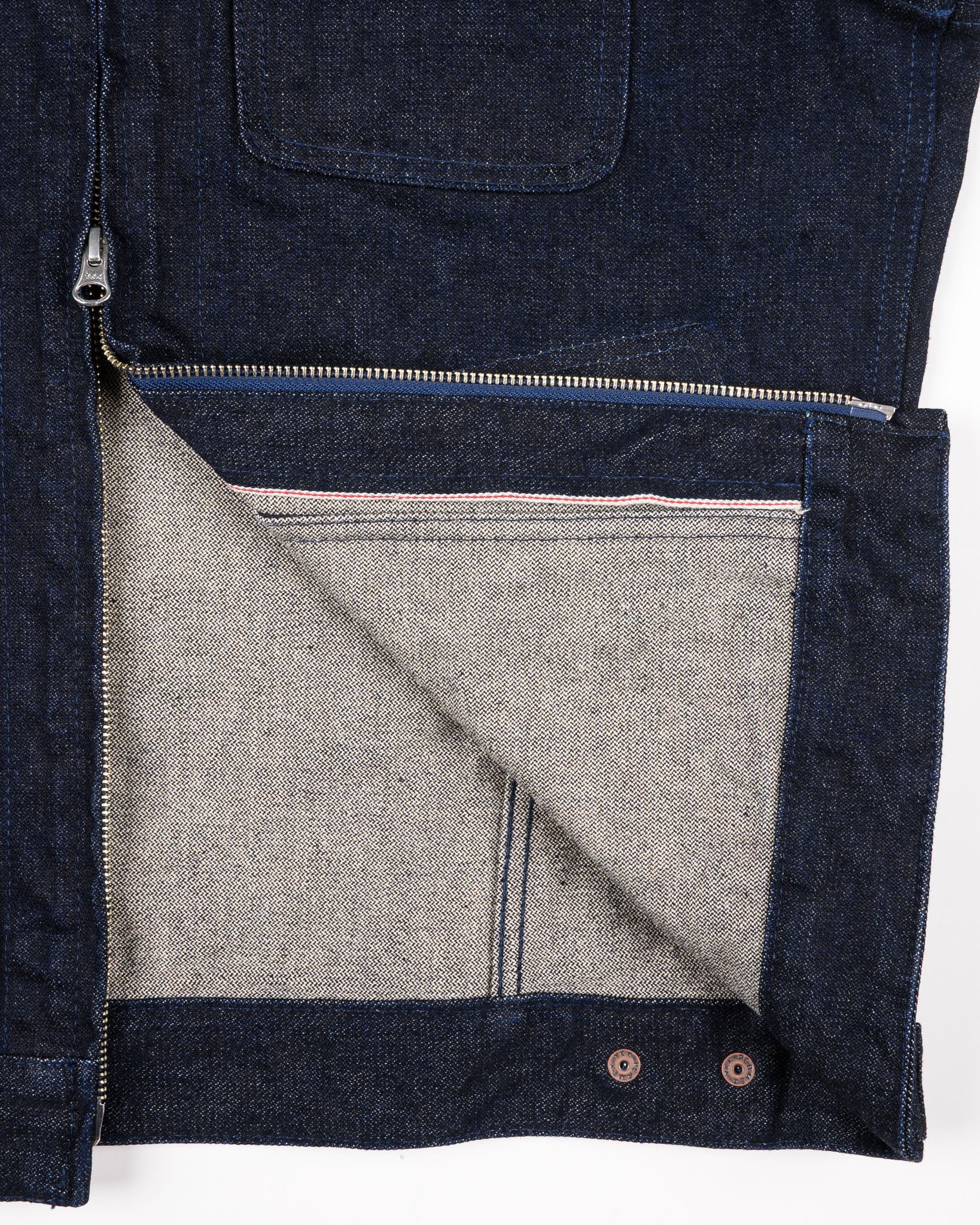 IHJ-122-IND 14oz BROKEN TWILL SELVEDGE DENIM WORK JACKET - INDIGO