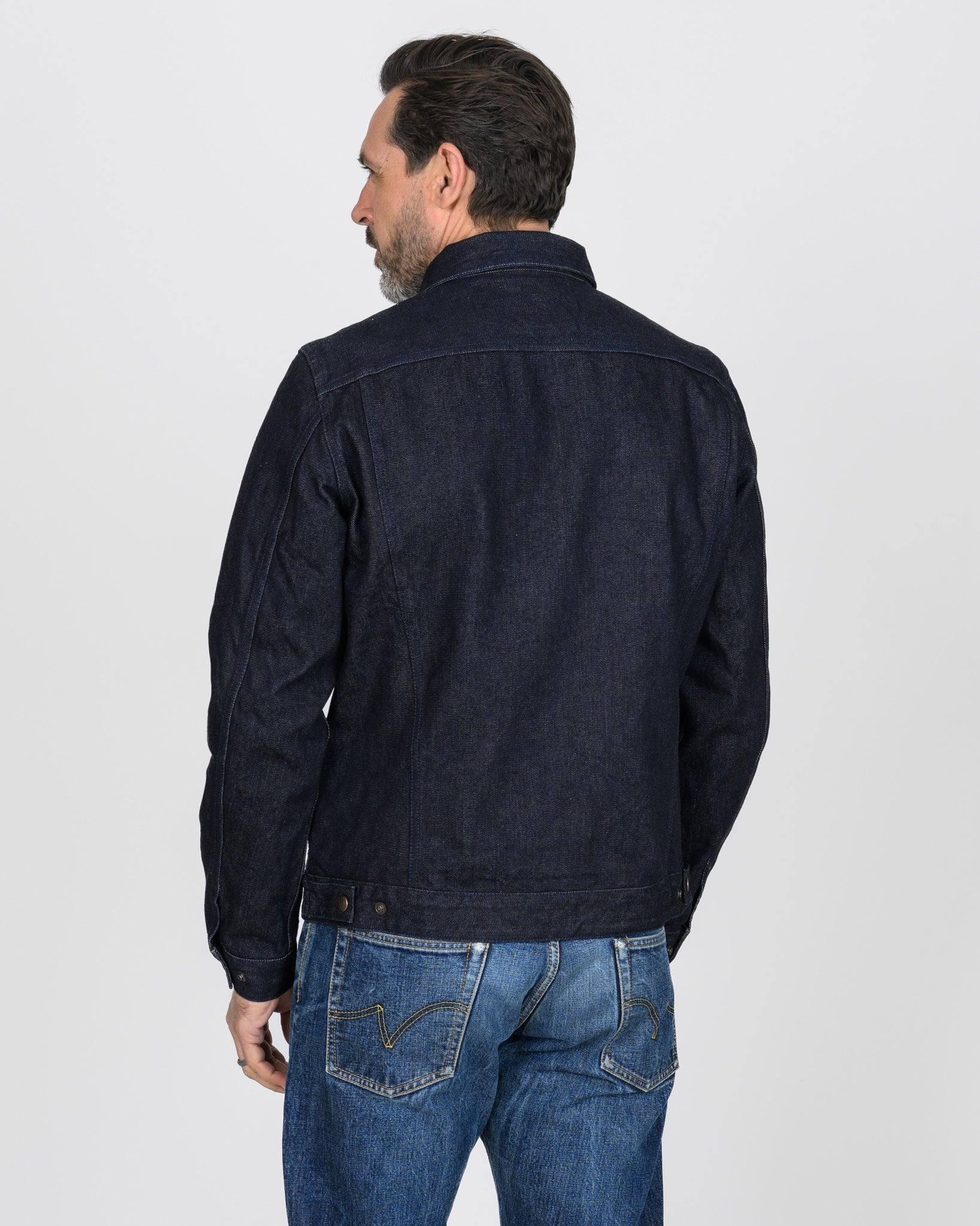 IHJ-122-IND 14oz BROKEN TWILL SELVEDGE DENIM WORK JACKET - INDIGO
