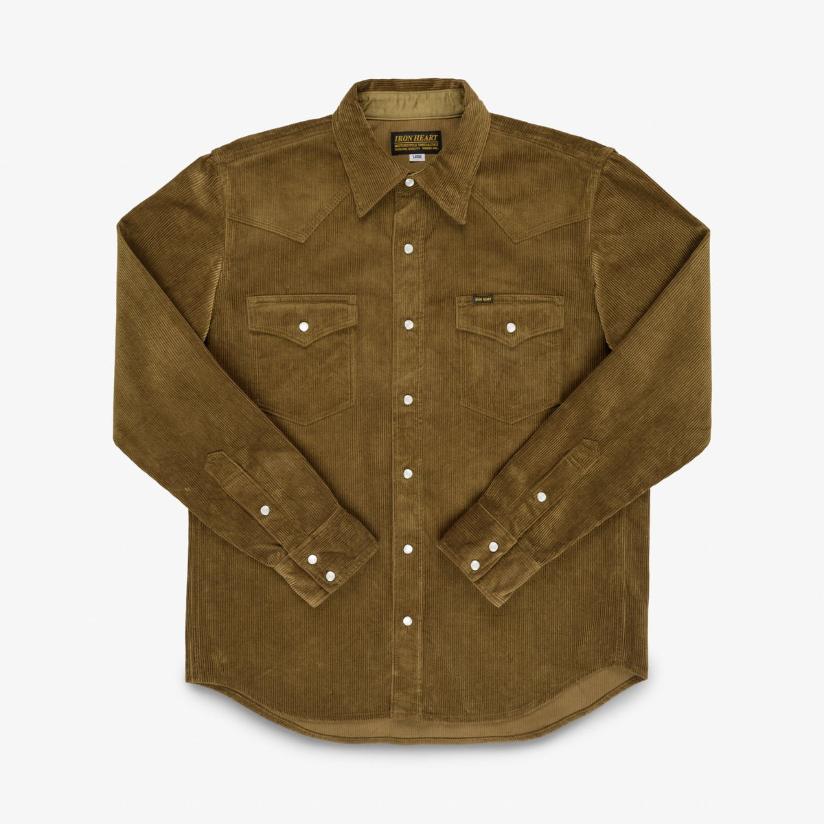 IHSH-398-CAM 11oz CORDUROY WESTERN SHIRT - CAMEL