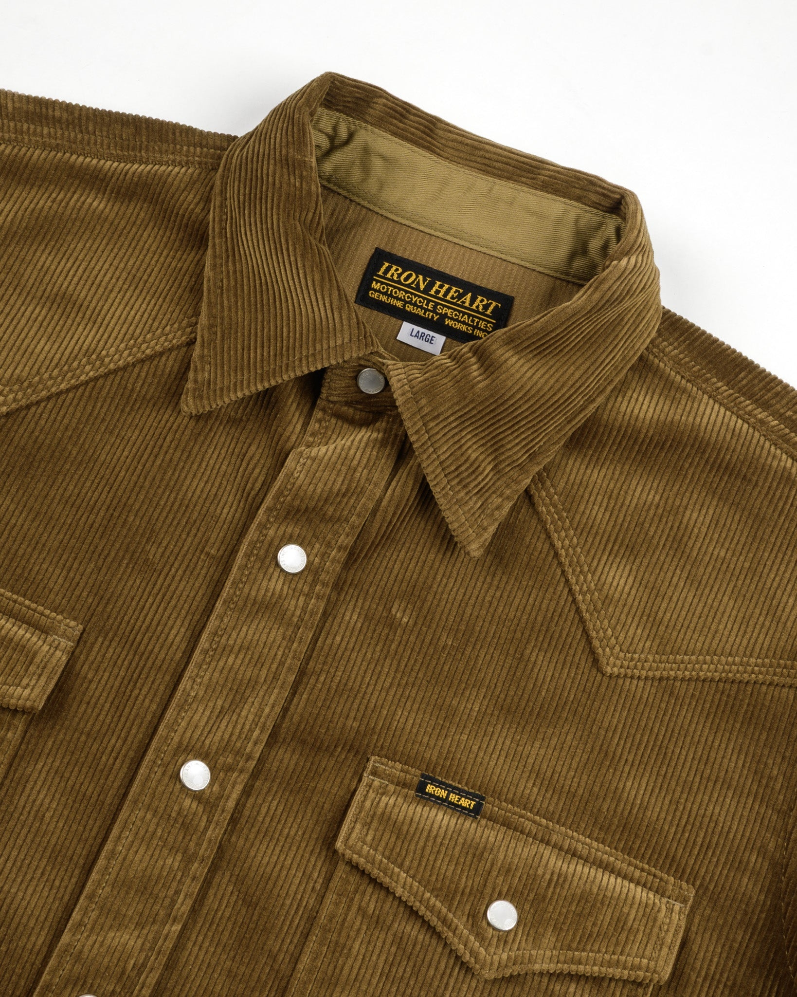 IHSH-398-CAM 11oz CORDUROY WESTERN SHIRT - CAMEL