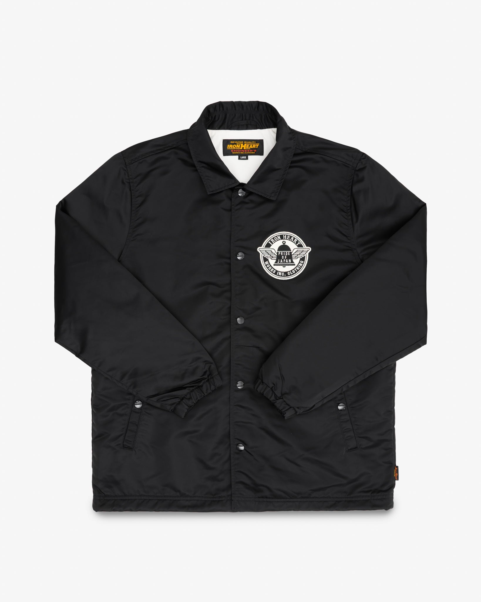 IHJ-160-BLK 4.8oz NYLON COACH JACKET - BLACK