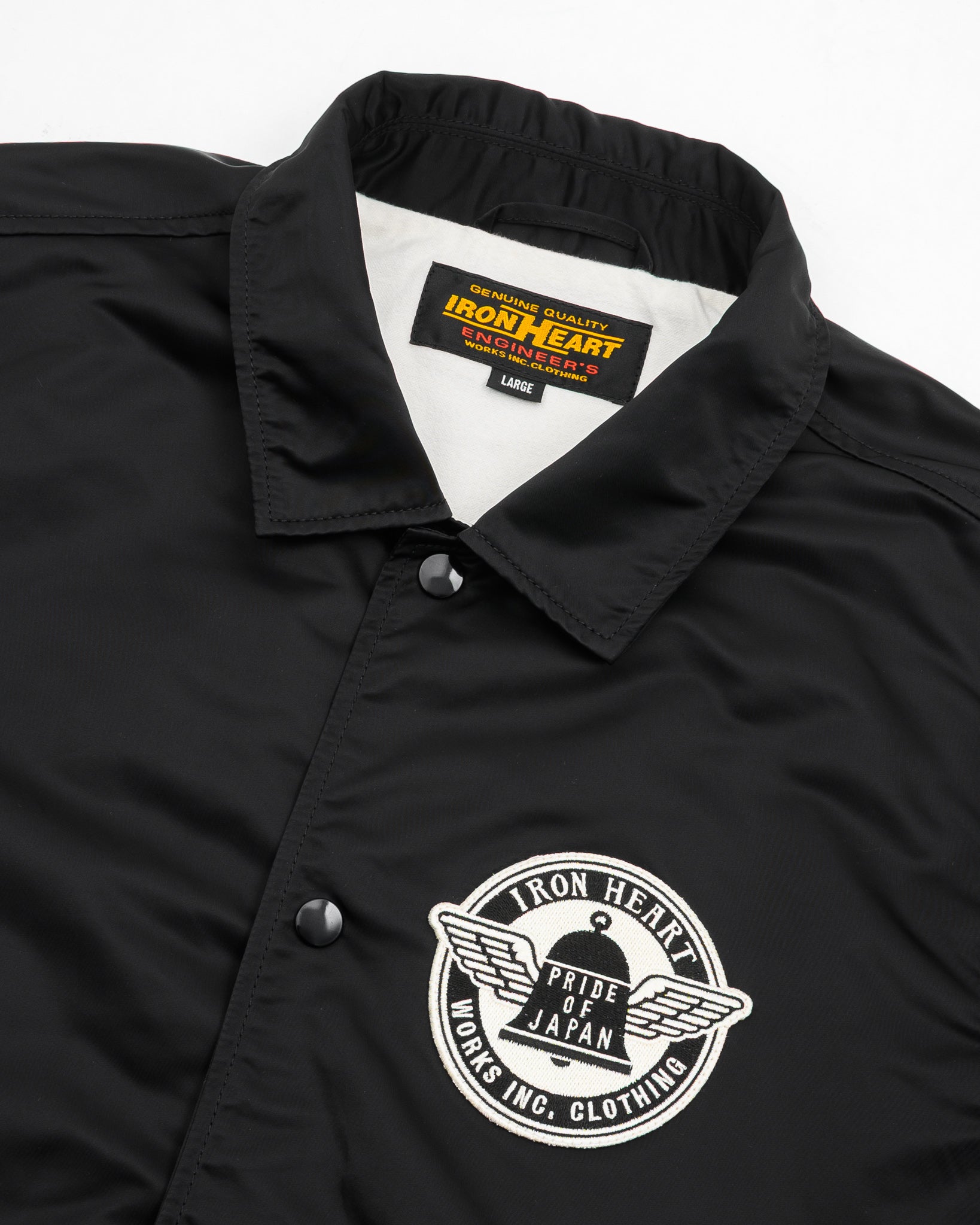 IHJ-160-BLK 4.8oz NYLON COACH JACKET - BLACK