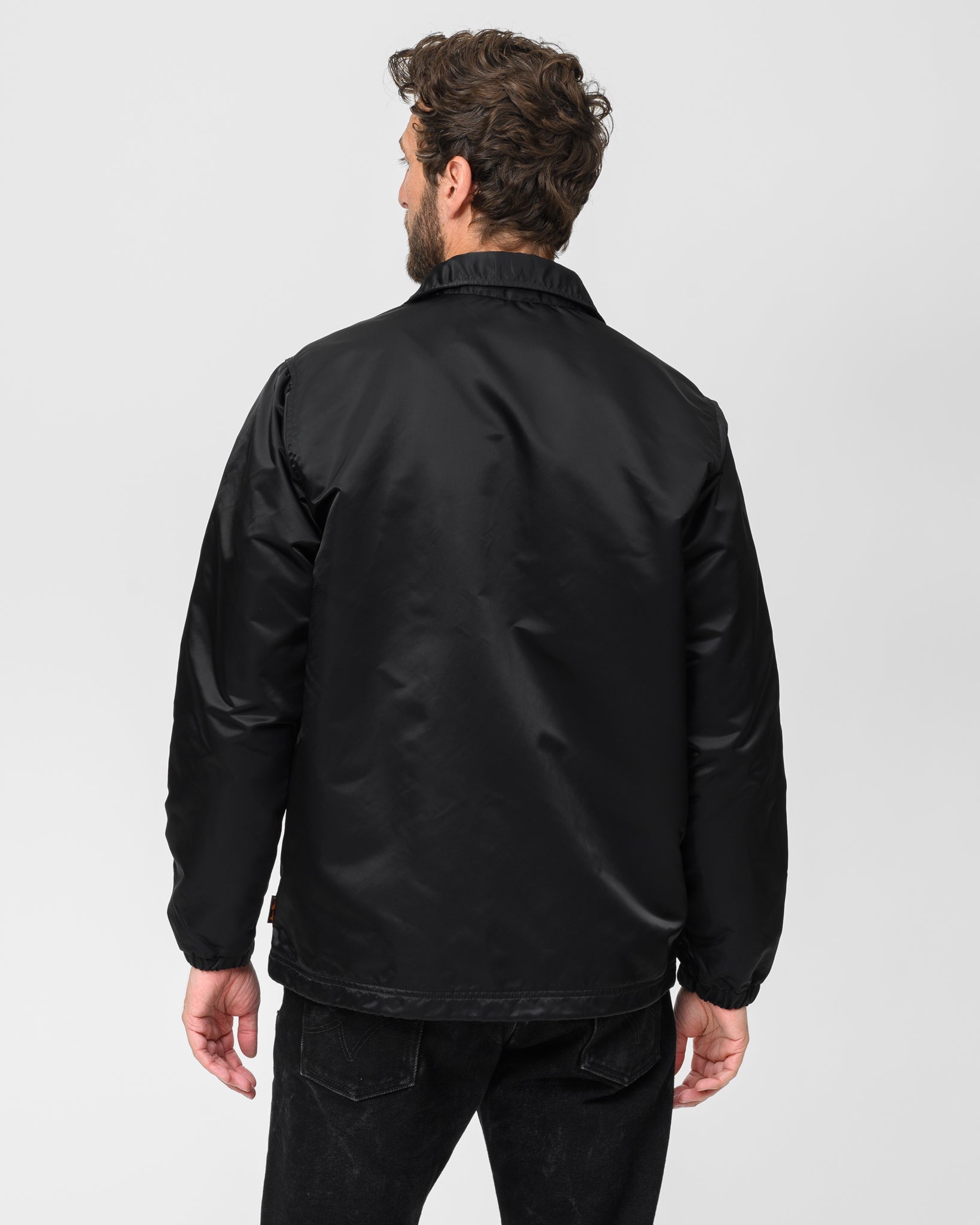 IHJ-160-BLK 4.8oz NYLON COACH JACKET - BLACK
