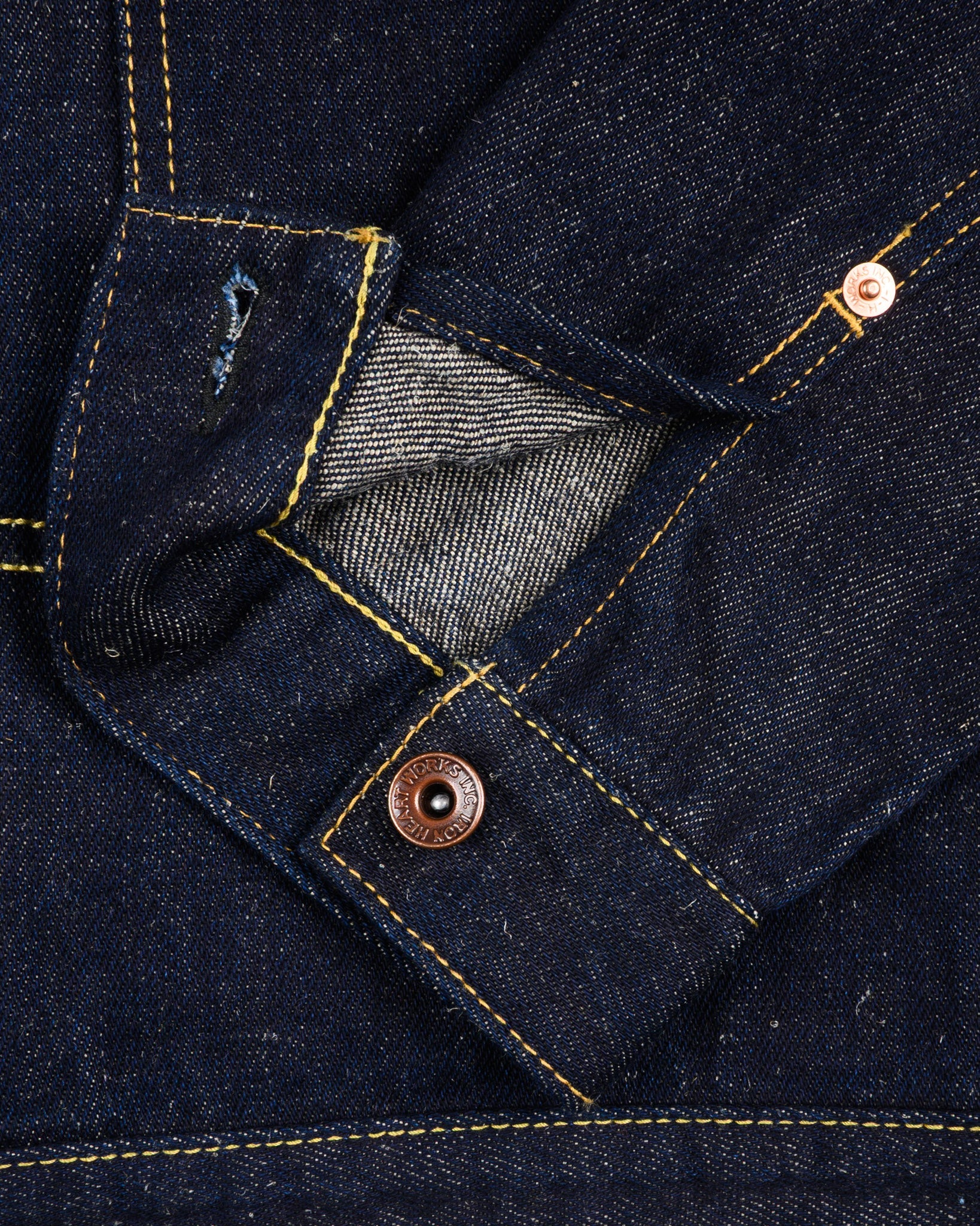 IHJ-163-IND 14oz COTTON/LINEN DENIM TYPE II JACKET - INDIGO