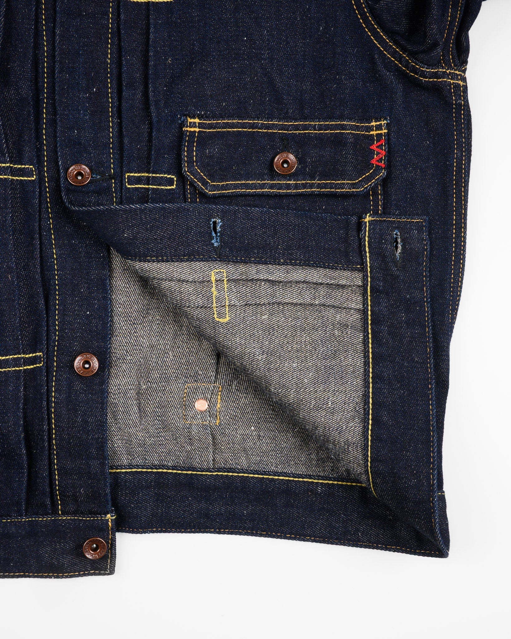 IHJ-163-IND 14oz COTTON/LINEN DENIM TYPE II JACKET - INDIGO