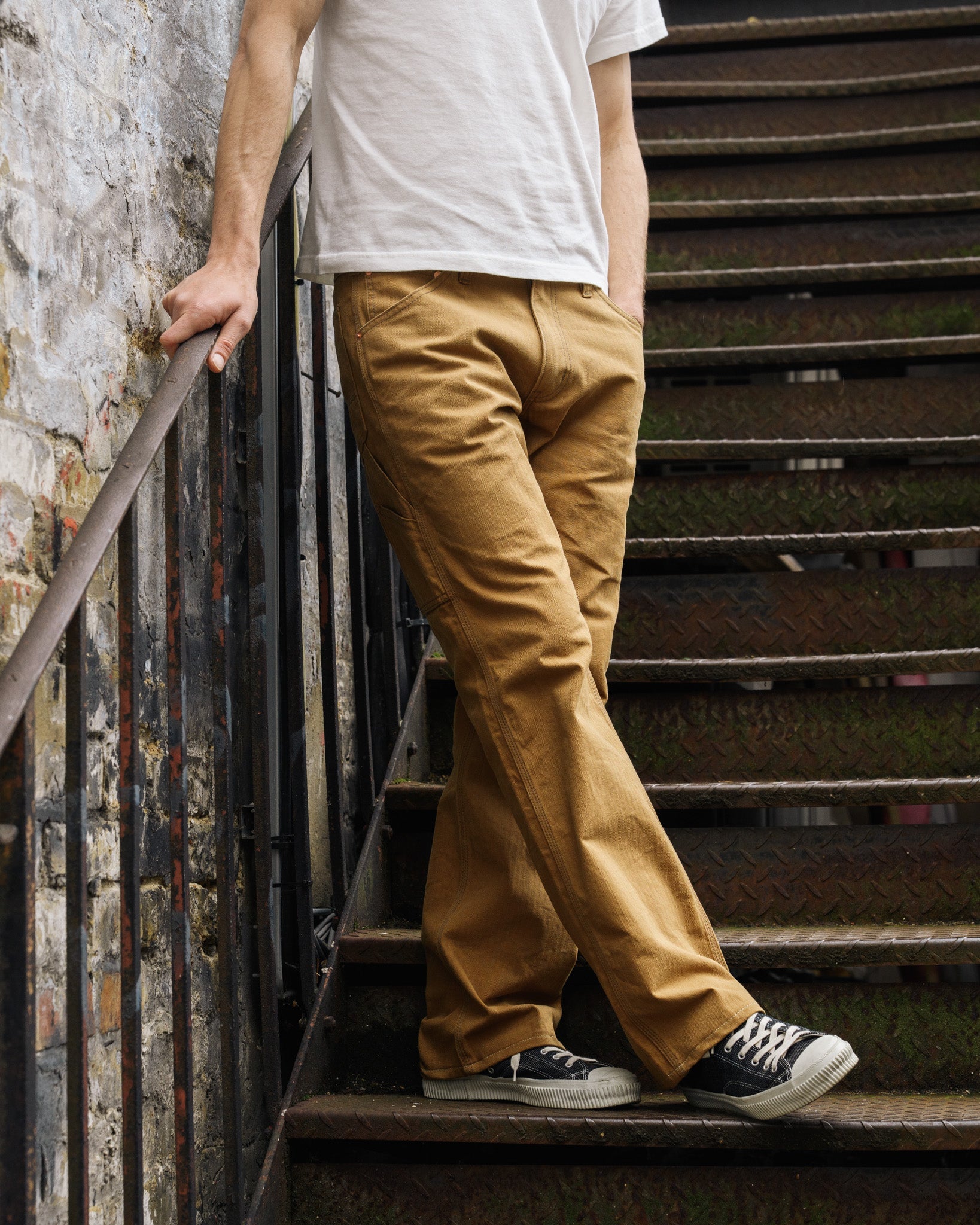 IH-831-BRN 10oz HERRINGBONE PAINTER'S PANTS - BROWN