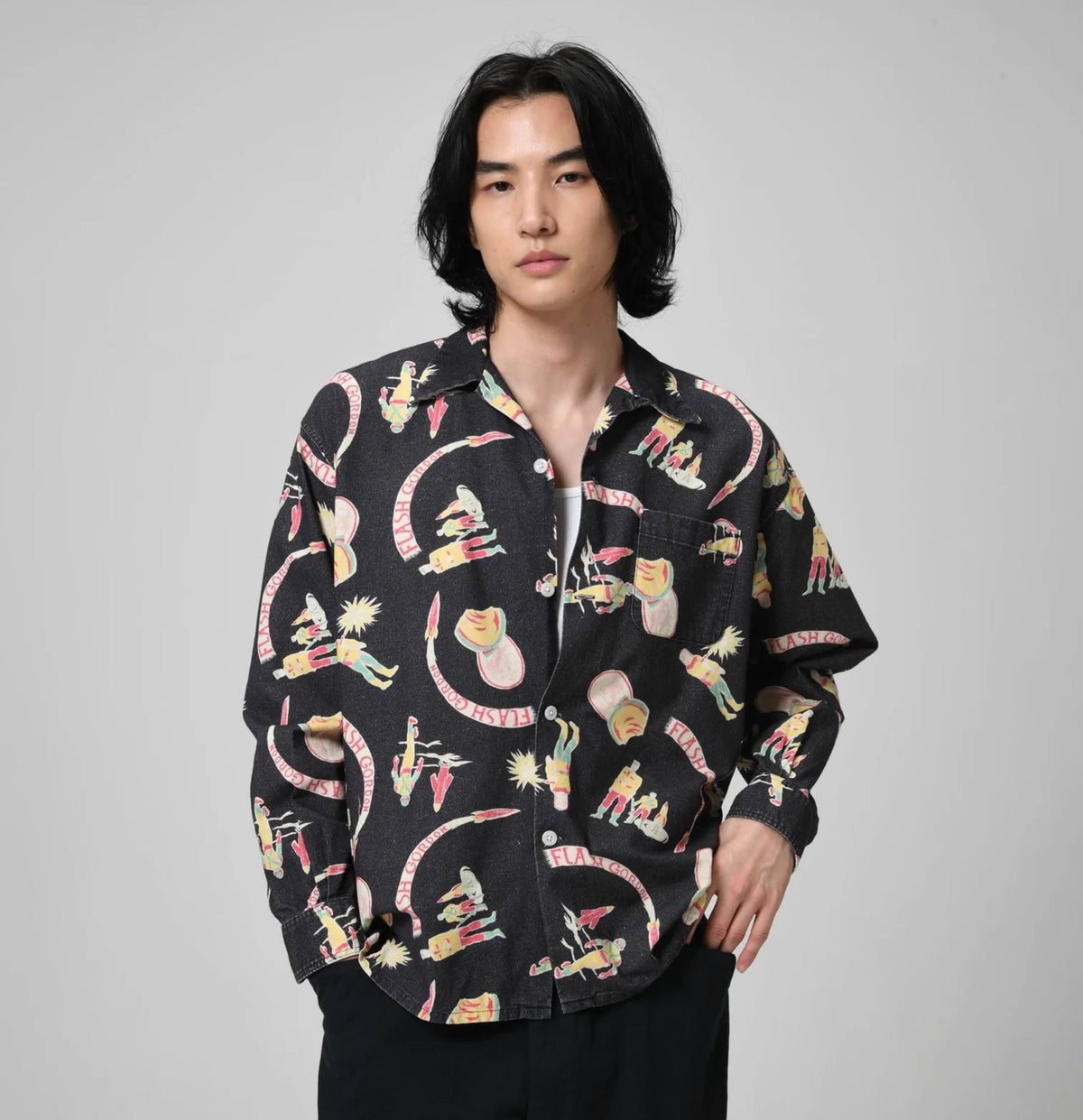 SPACE AGE FLANNEL SHIRT - BLACK