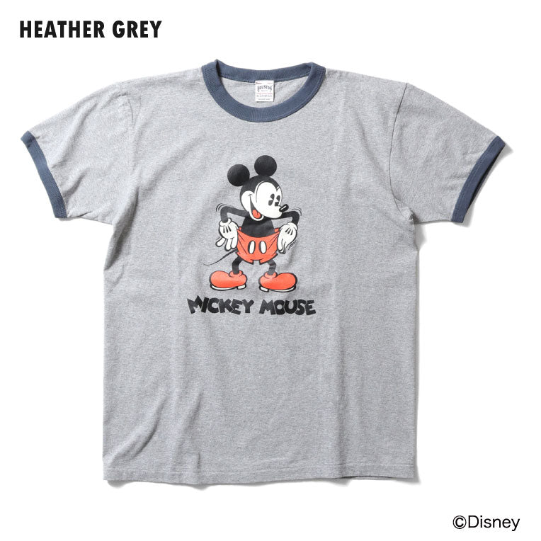 22284 MICKEY PIGMENT PT RINGER TEE S/S - HEATHER GRAY
