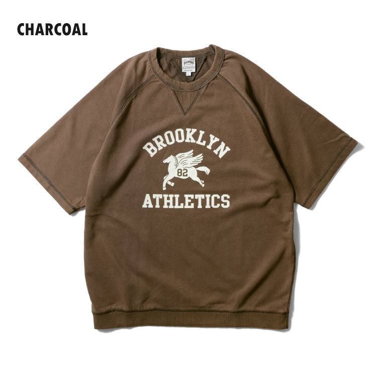 22389 POWDER WASH S/S SWEAT (BROOKLYN) - CHARCOAL