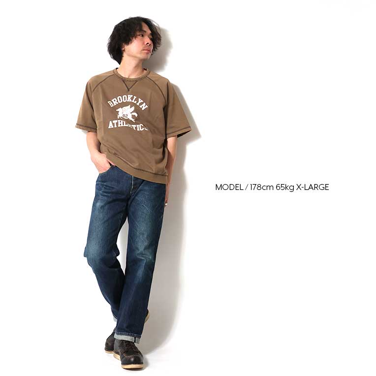 22389 POWDER WASH S/S SWEAT (BROOKLYN) - CHARCOAL