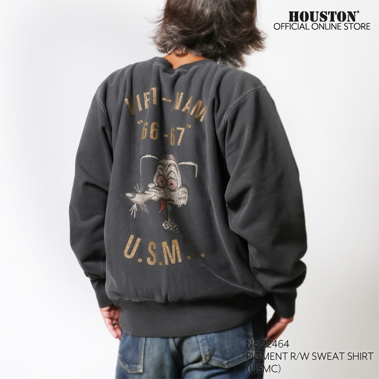 22464 PIGMENT R/W SWEAT SHIRT (USMC) - BLACK