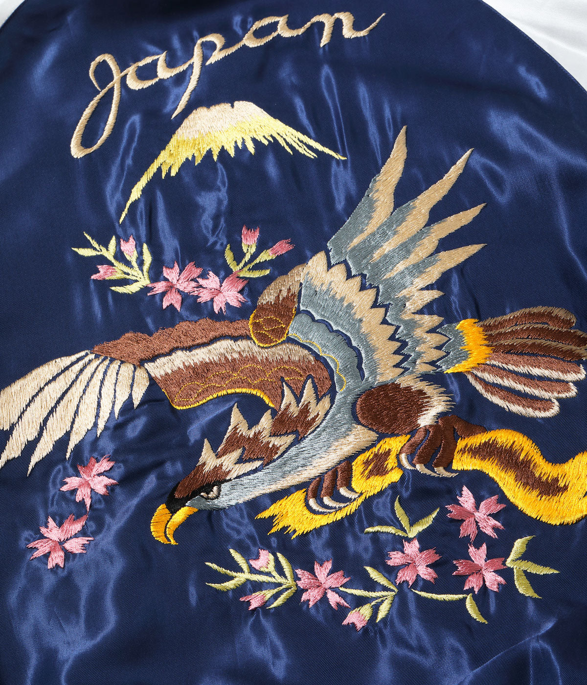 TT15972-119 Early 1950s Style Acetate Souvenir Jacket EAGLE x ROARING TIGER - GREEN/NAVY