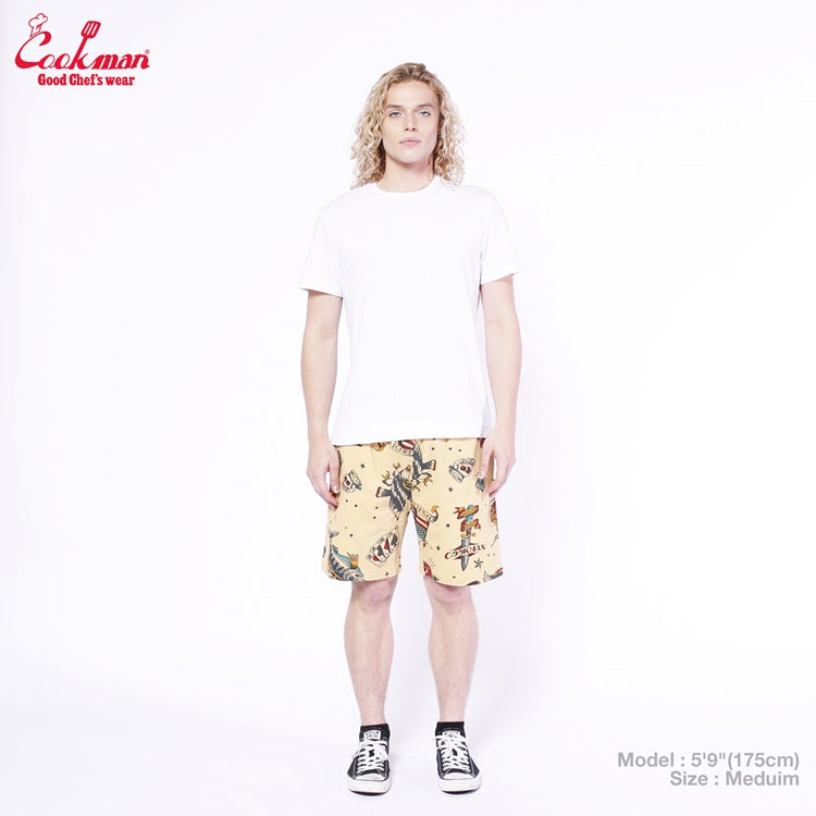 CHEF SHORT PANTS OLD TATTOO - BEIGE