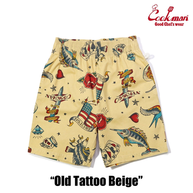 CHEF SHORT PANTS OLD TATTOO - BEIGE