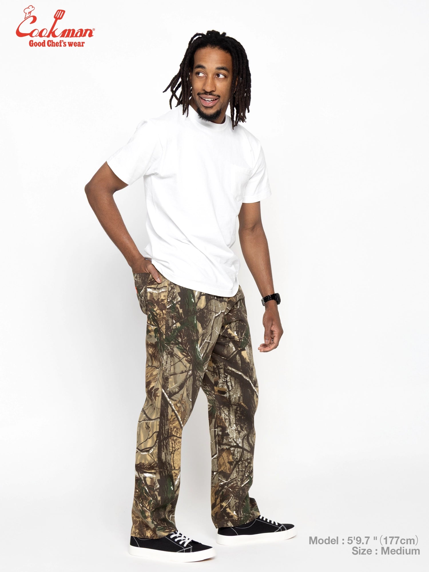 CHEF PANTS SEMIWIDE TIMBER CAMO - DARK GREEN