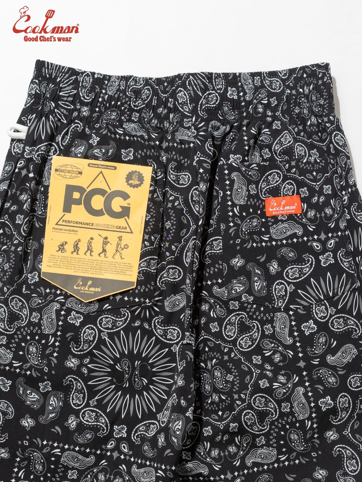 CHEF SHORT PANTS LIGHT PAISLEY - BLACK
