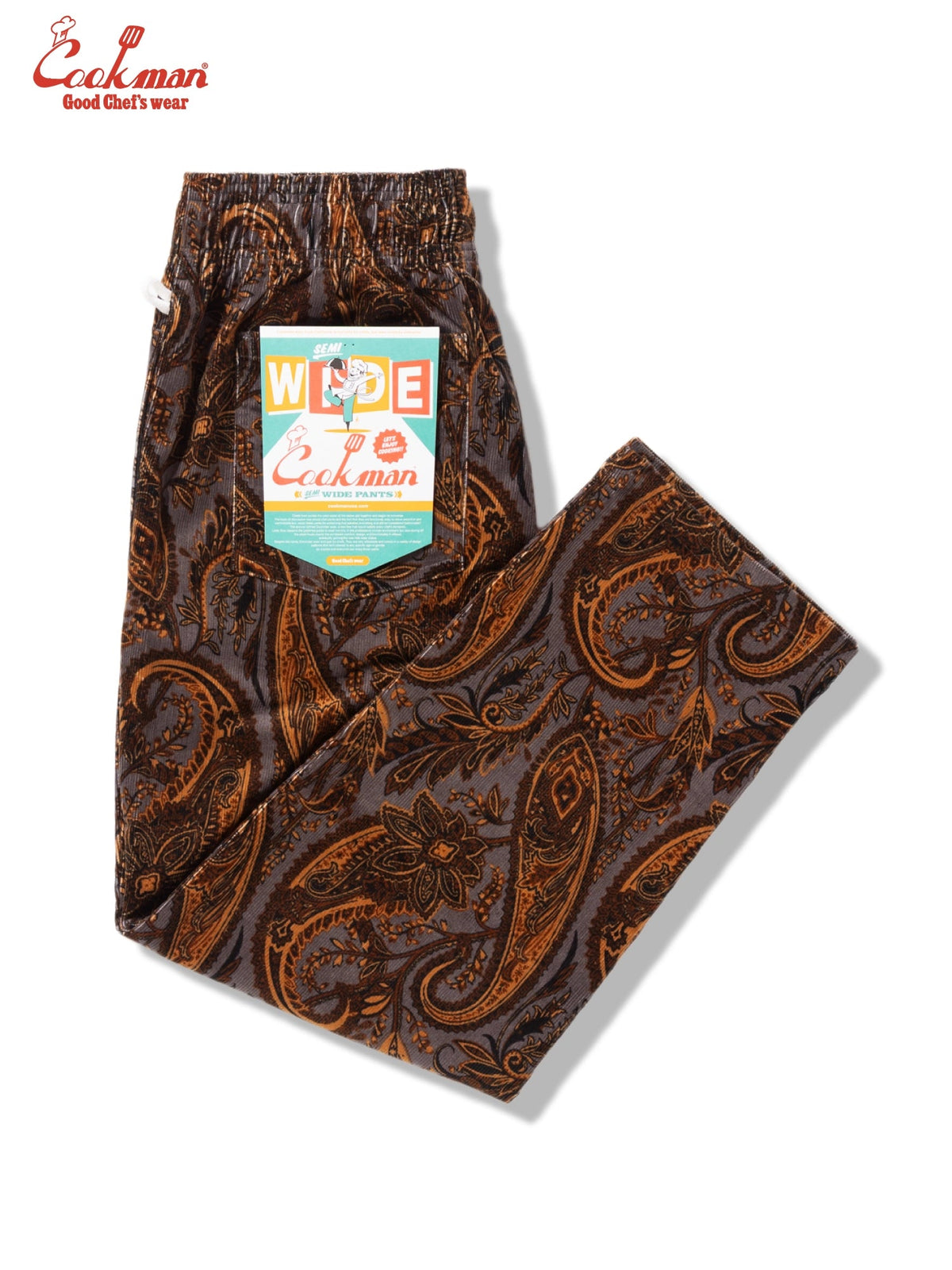 CHEF PANTS SEMIWIDE CORDUROY - PAISLEY BROWN