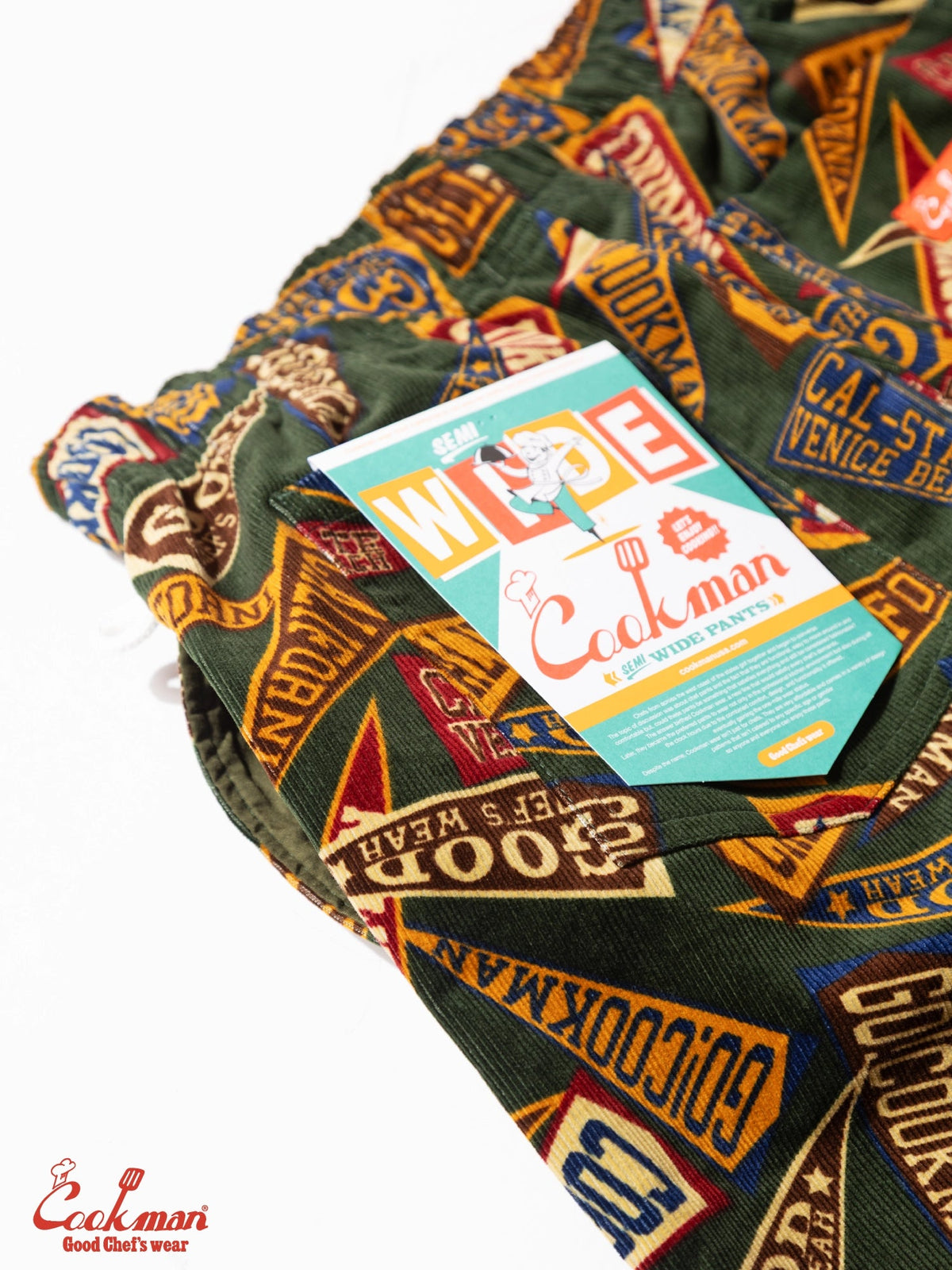 CHEF PANTS SEMIWIDE CORDUROY - PENNANT GREEN