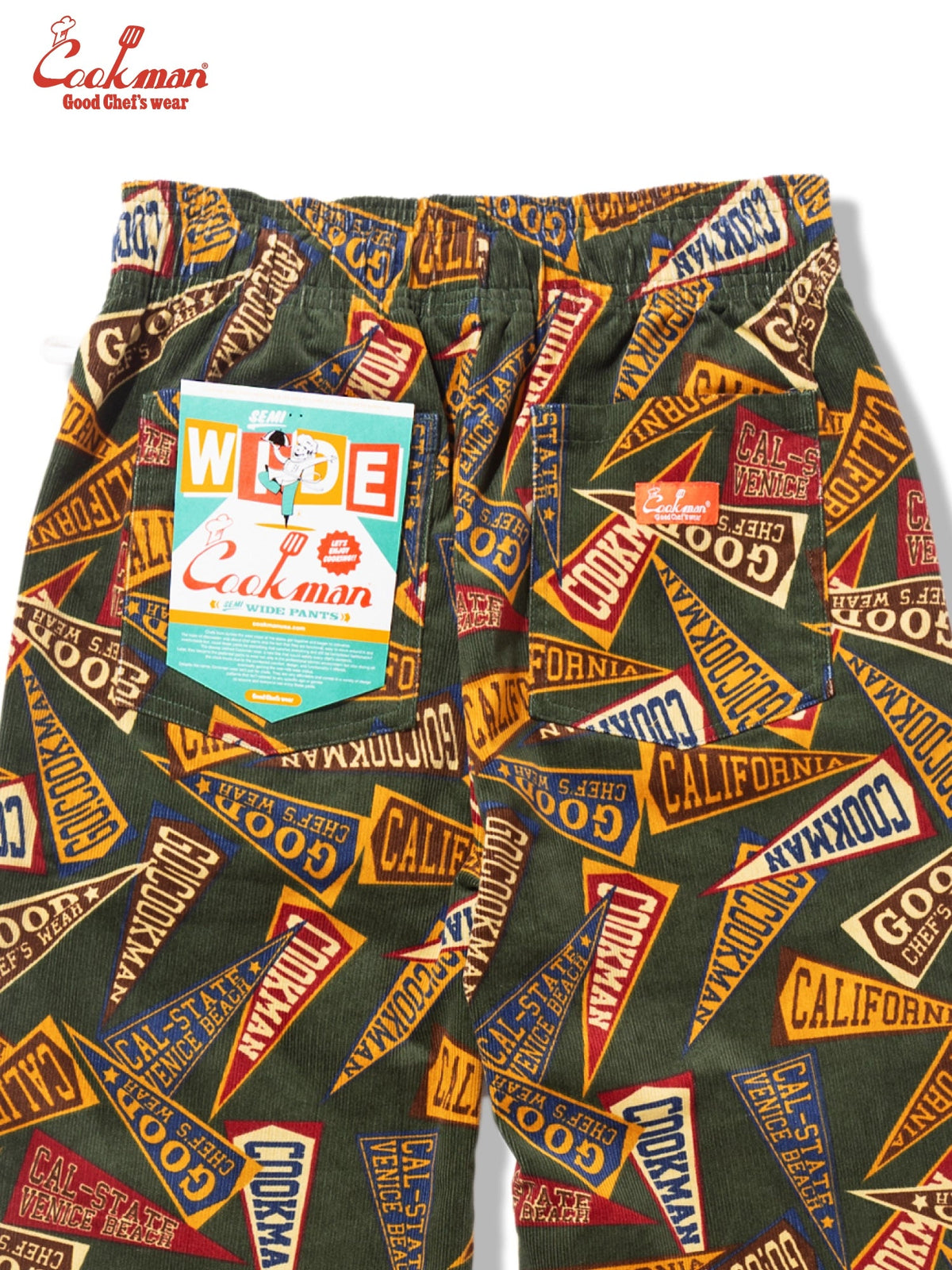 CHEF PANTS SEMIWIDE CORDUROY - PENNANT GREEN