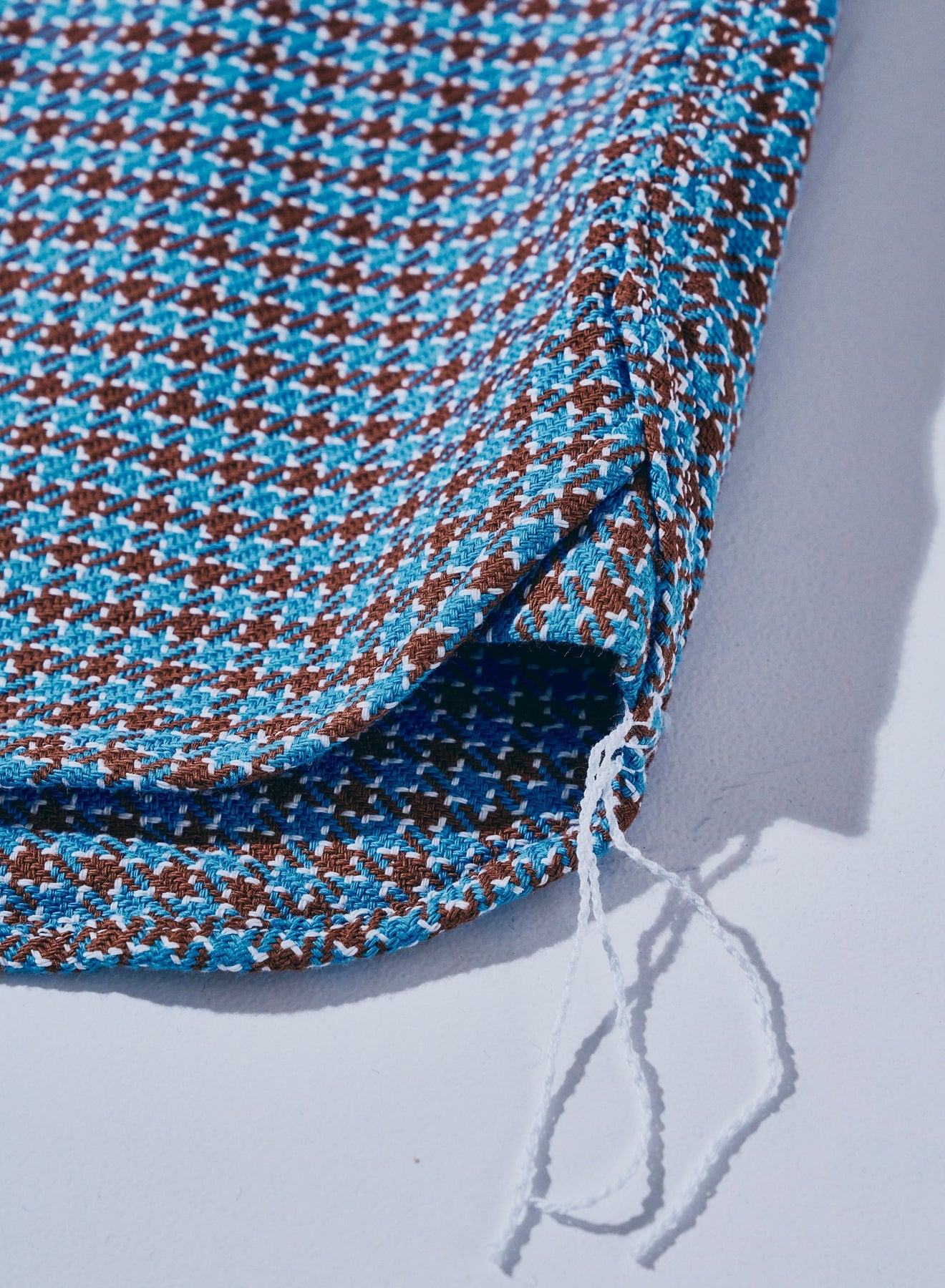 SIN25-02 Cheese Indigo Heavy Flannel Work Shirt - LIGHT BLUE/BROWN