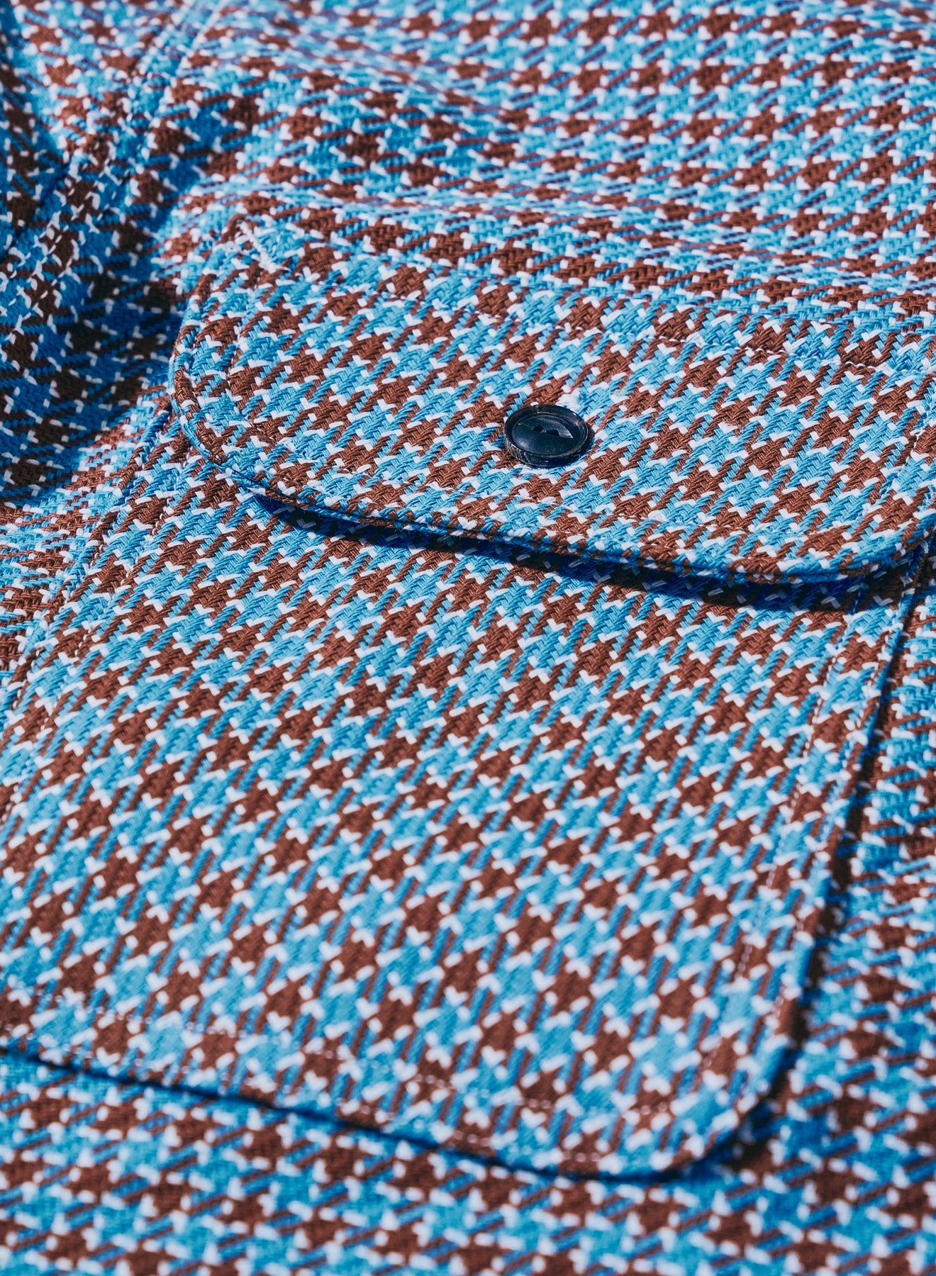 SIN25-02 Cheese Indigo Heavy Flannel Work Shirt - LIGHT BLUE/BROWN