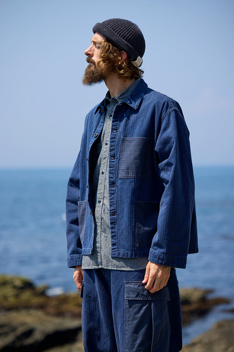 USMC CHORE JACKET HERRINGBONE - INDIGO