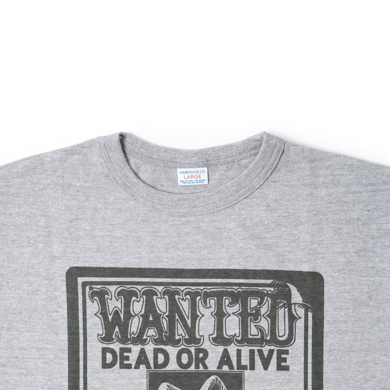 4096 88/12 HEATHER CREW NECK T WANTED - GRAY