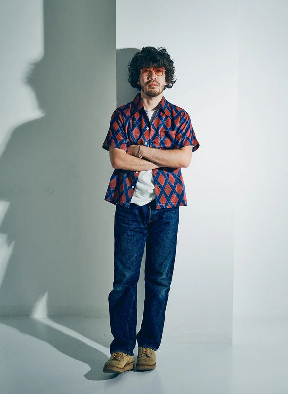 HSA25-01 "NARAHIRA" SNAKE PATTERN SHIRT - RED