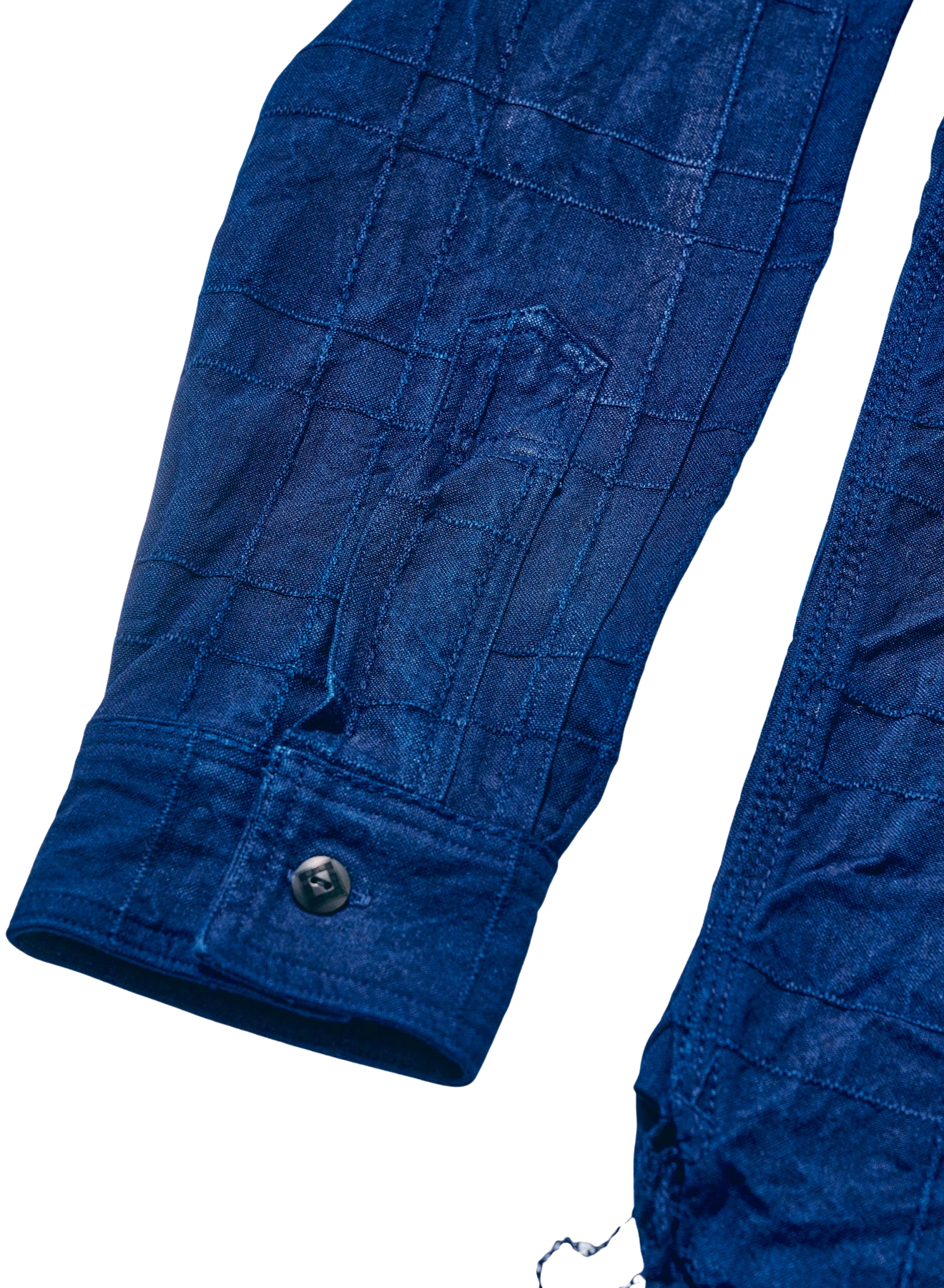 SSS26-ARSW Indigo Sashiko Lattice Dobby Work Shirt - BLUE