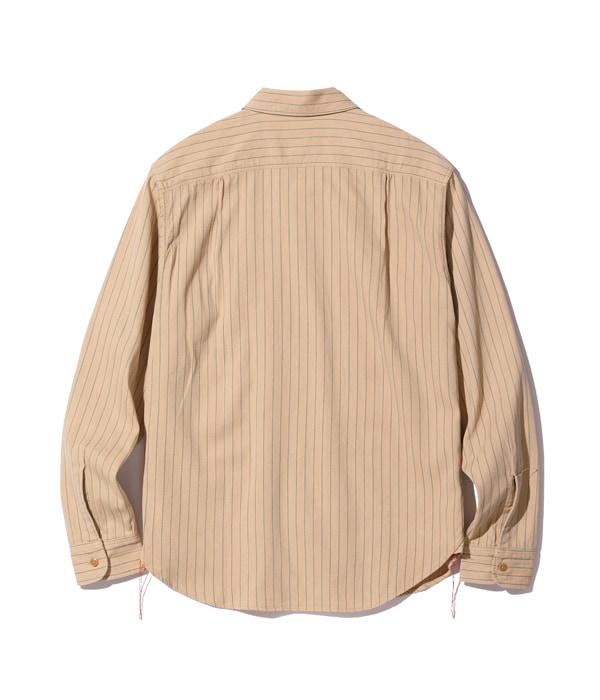 SC28652 COKE STRIPE WORK SHIRT (LONG SLEEVE) - BEIGE