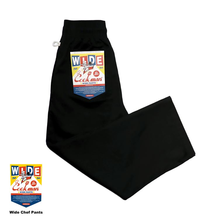 WIDE CHEF PANTS  - BLACK