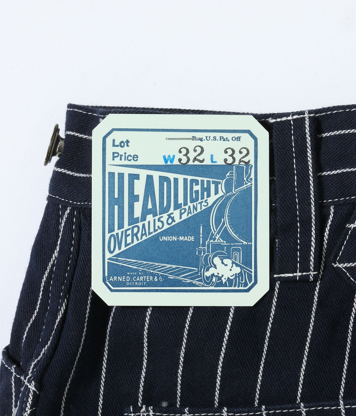 HD42499 HEADLIGHT 8oz. SPECIAL WOVEN STRIPE DENIM WAIST OVERALLS - INDIGO