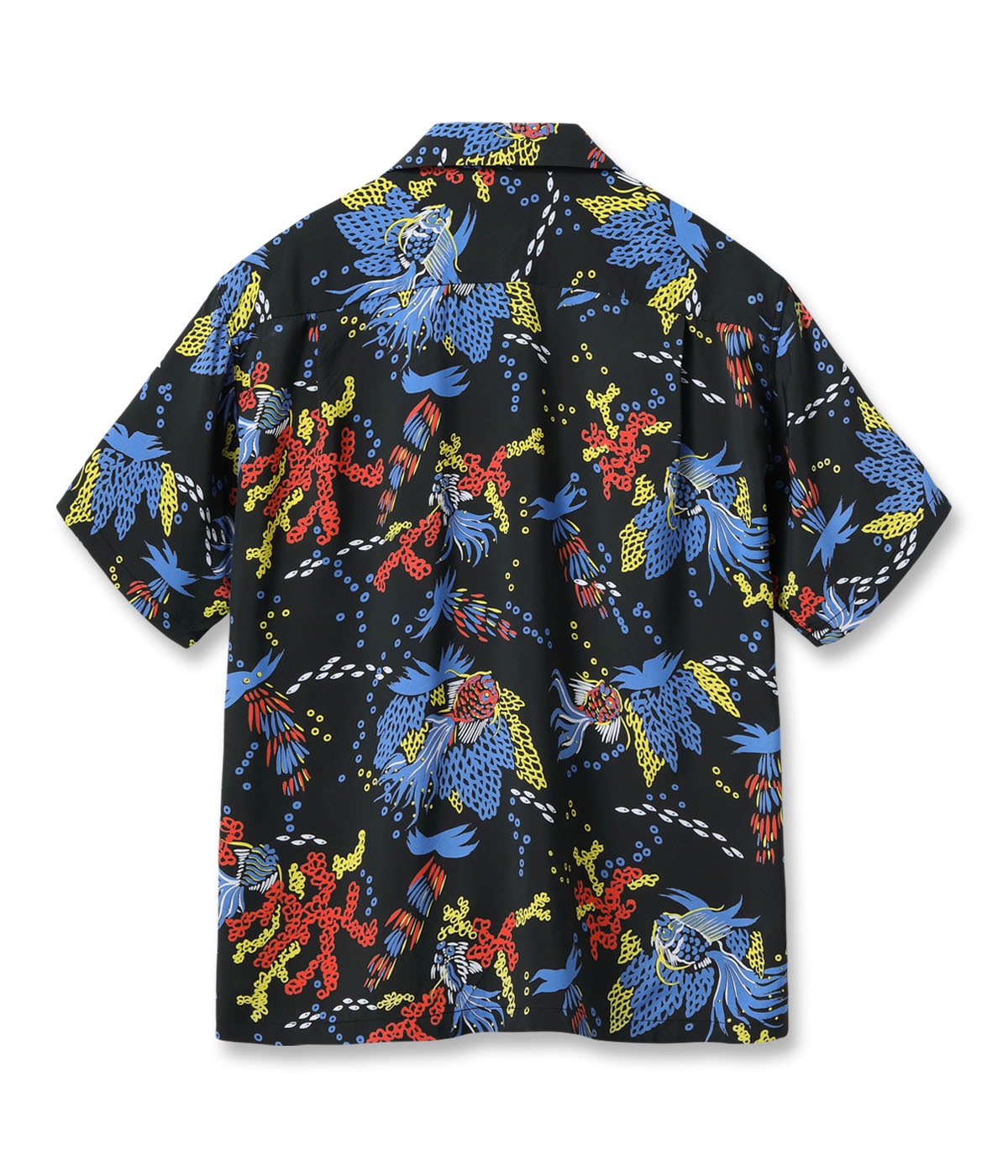 SS39626 RAYON HAWAIIAN SHIRT “TROPICAL FISH” - BLACK