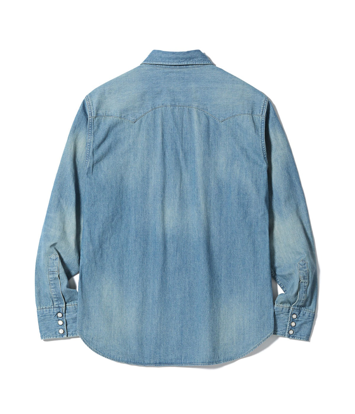 SC29684 BLUE DENIM WESTERN SHIRT AGED MODEL - INDIGO