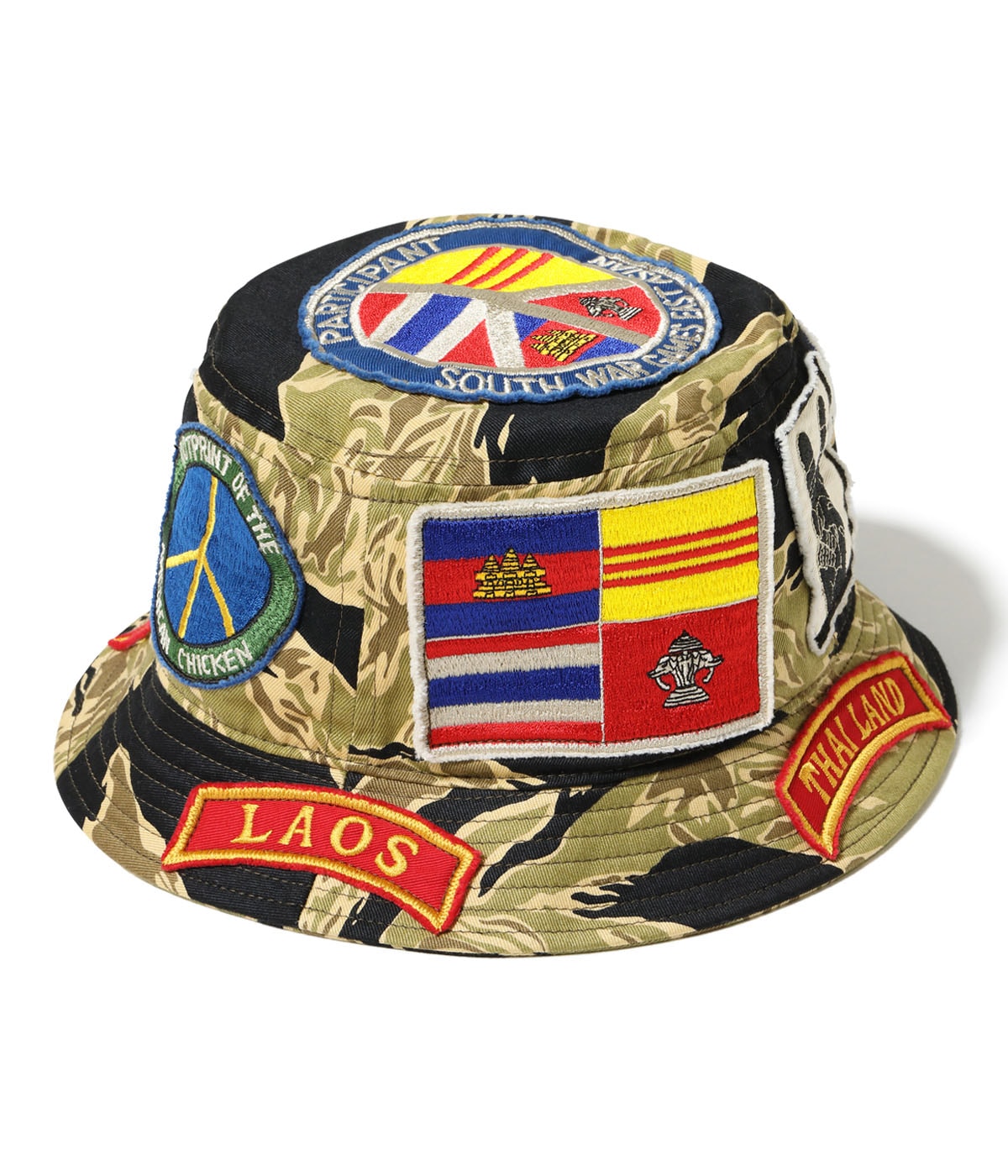 BR02882 GOLD TIGER STRIPE HAT CUSTOM MODEL - BLACK