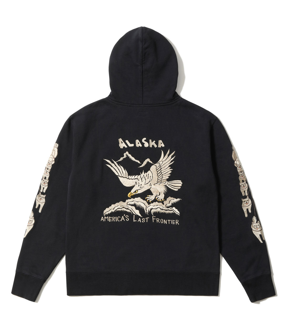 TT69817 SUKA ZIP PARKA EMBROIDERED “ALASKA” - BLACK