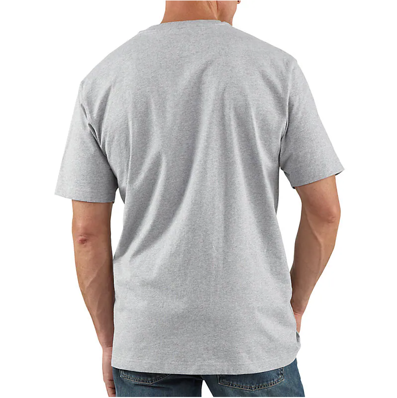 LOOSE FIT HEAVYWEIGHT POCKET HENLEY TEE S/S - HEATHER GRAY